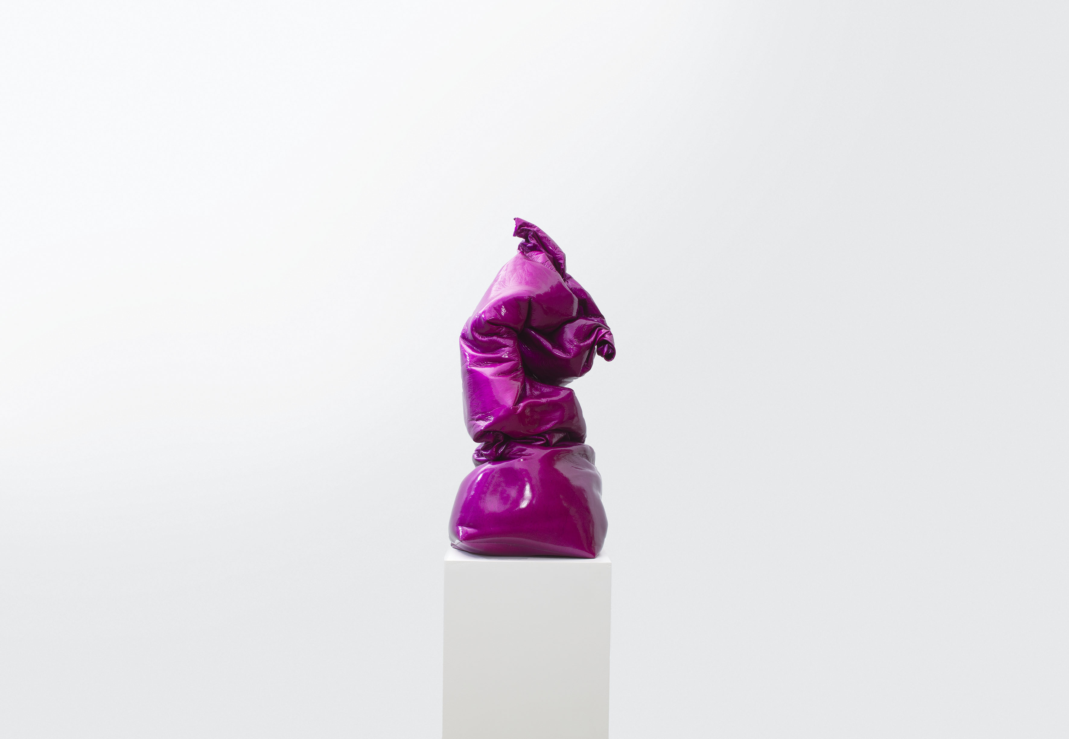 Creator (2019)  Injected plastic foam, fabric, pvc and foil.  73 x 35 x 36 cm