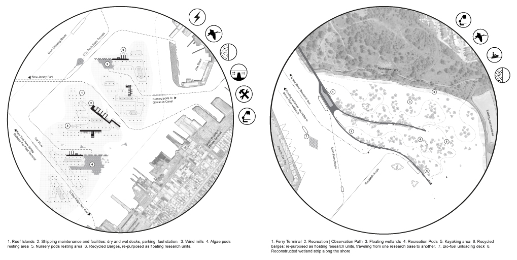Plans of the two test sites. Left: NY Gaia, Right: Bronx Blue Terminal