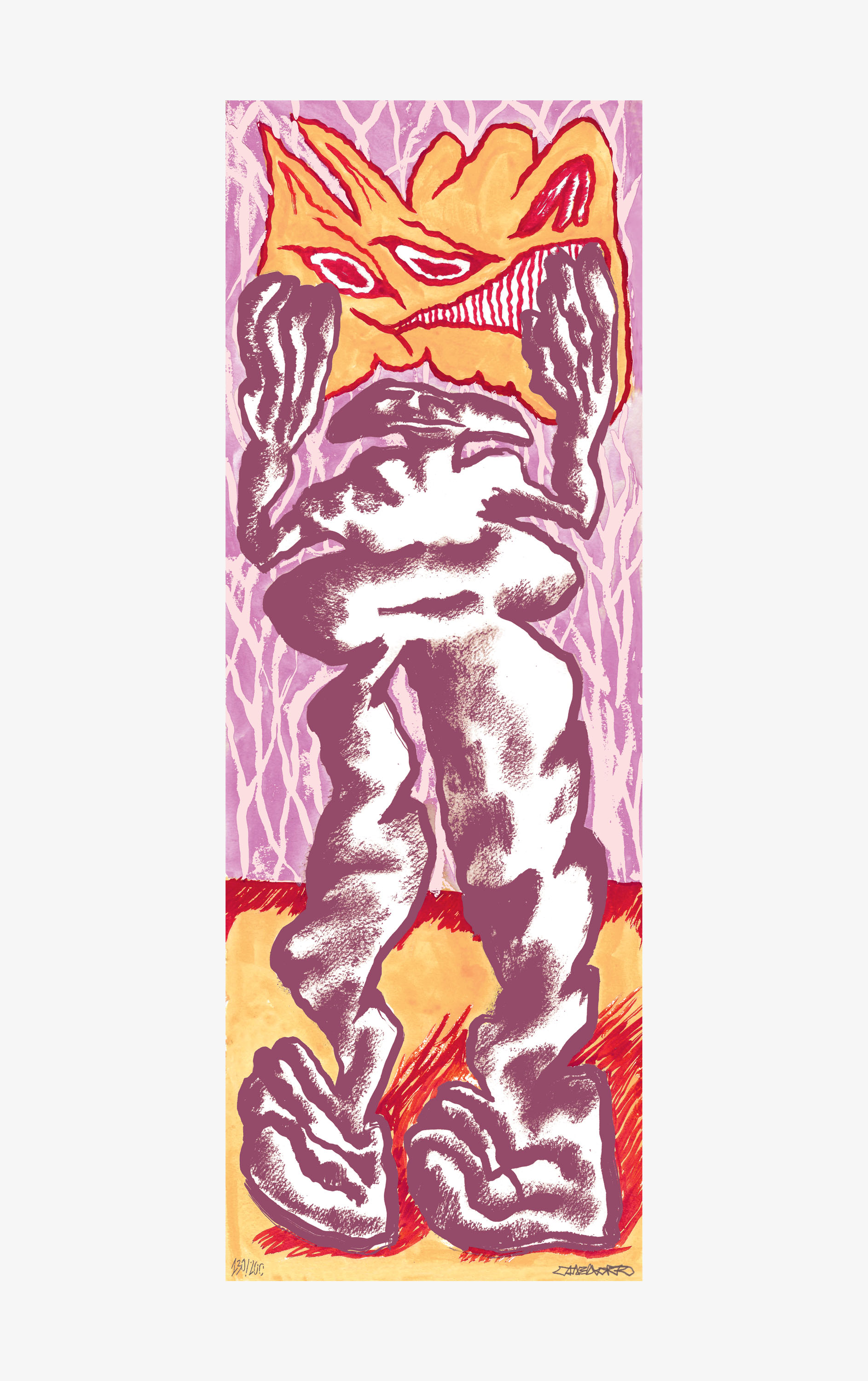 SALTED DRAWING (U.S. ORIGIN)inkjet print on paper with coarse salt, produced by MATTA, edition of 200, 69x24cm, 2024 · info