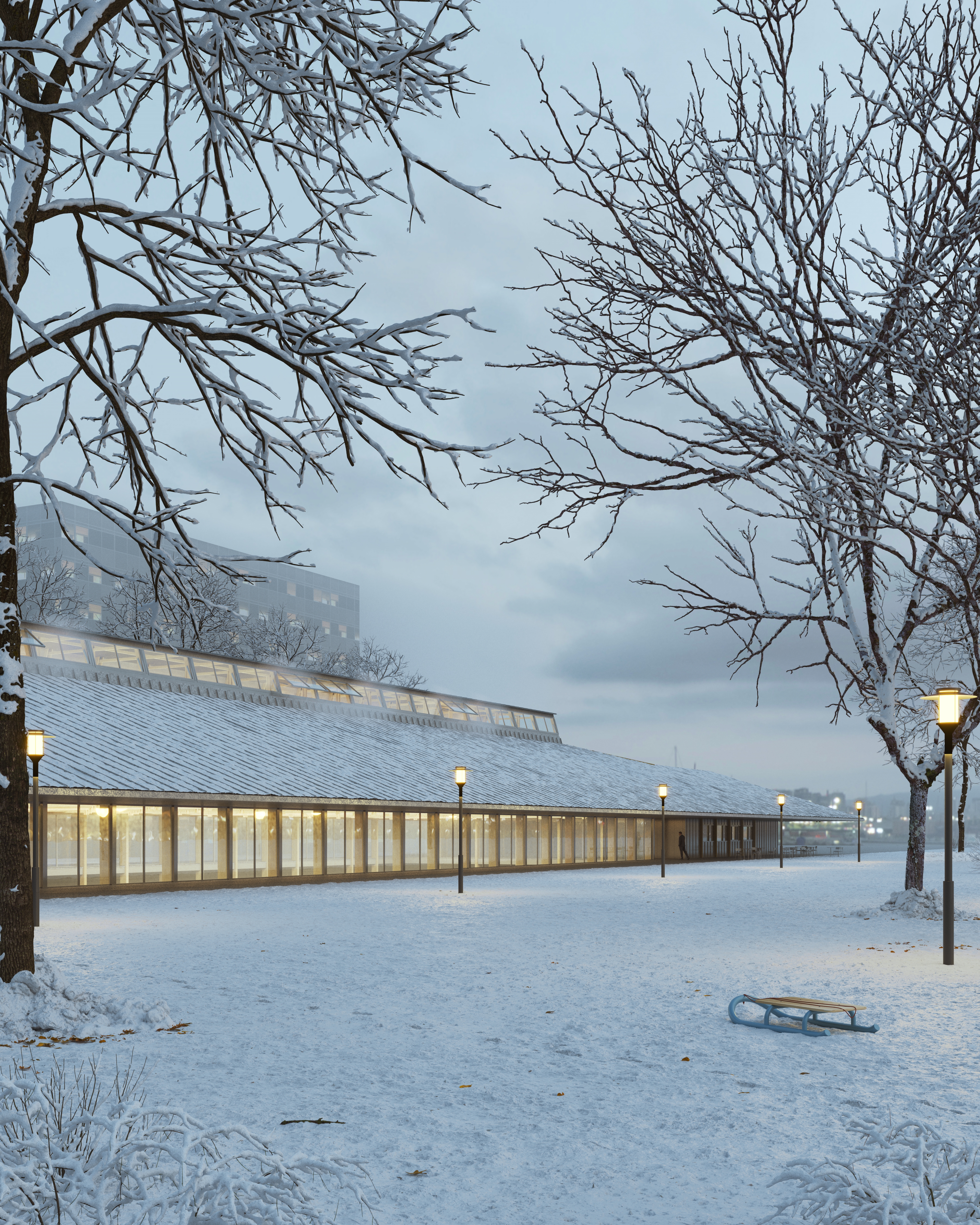 Stadtbad Helsinki, Studie