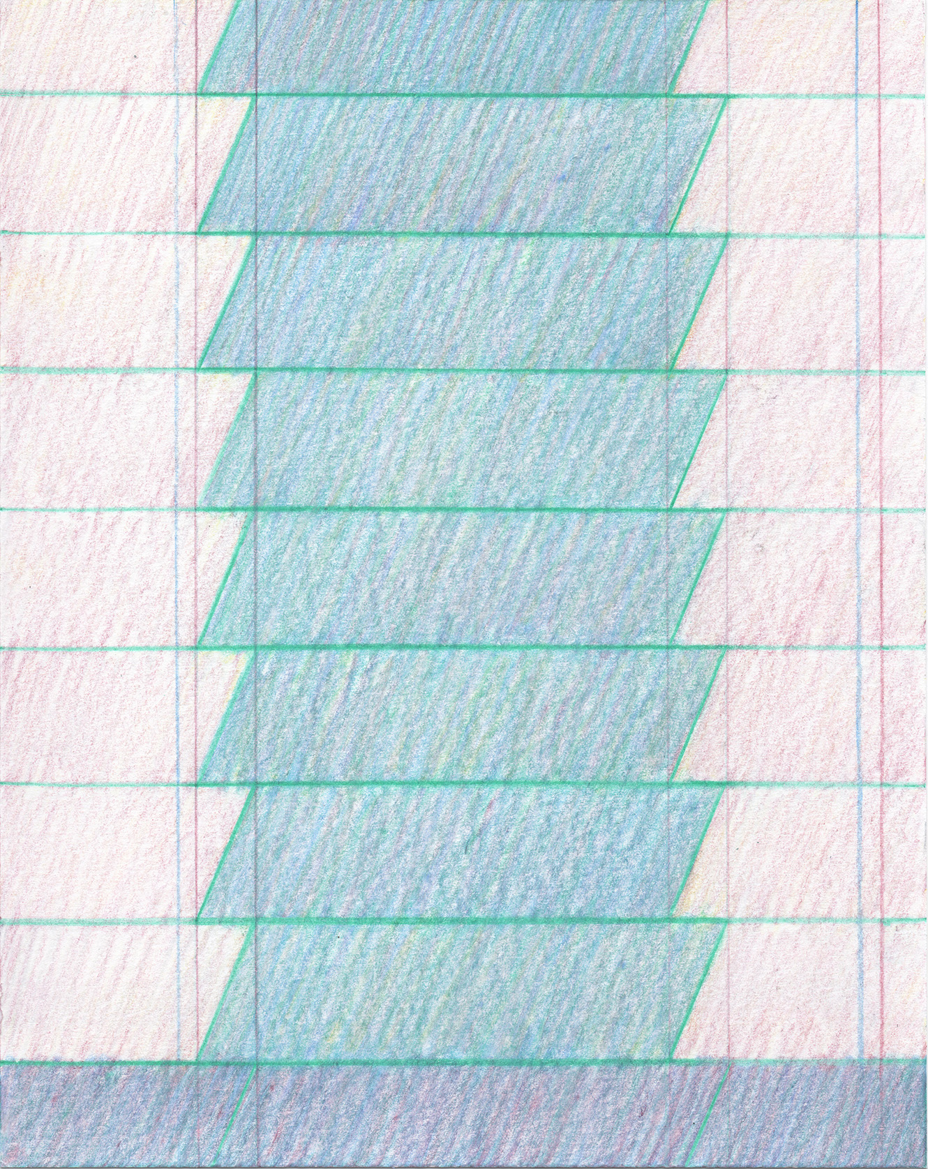 Venetian Blind Drawing no.12, Colored pencil on paper, 21.3x16.9cm, 2017