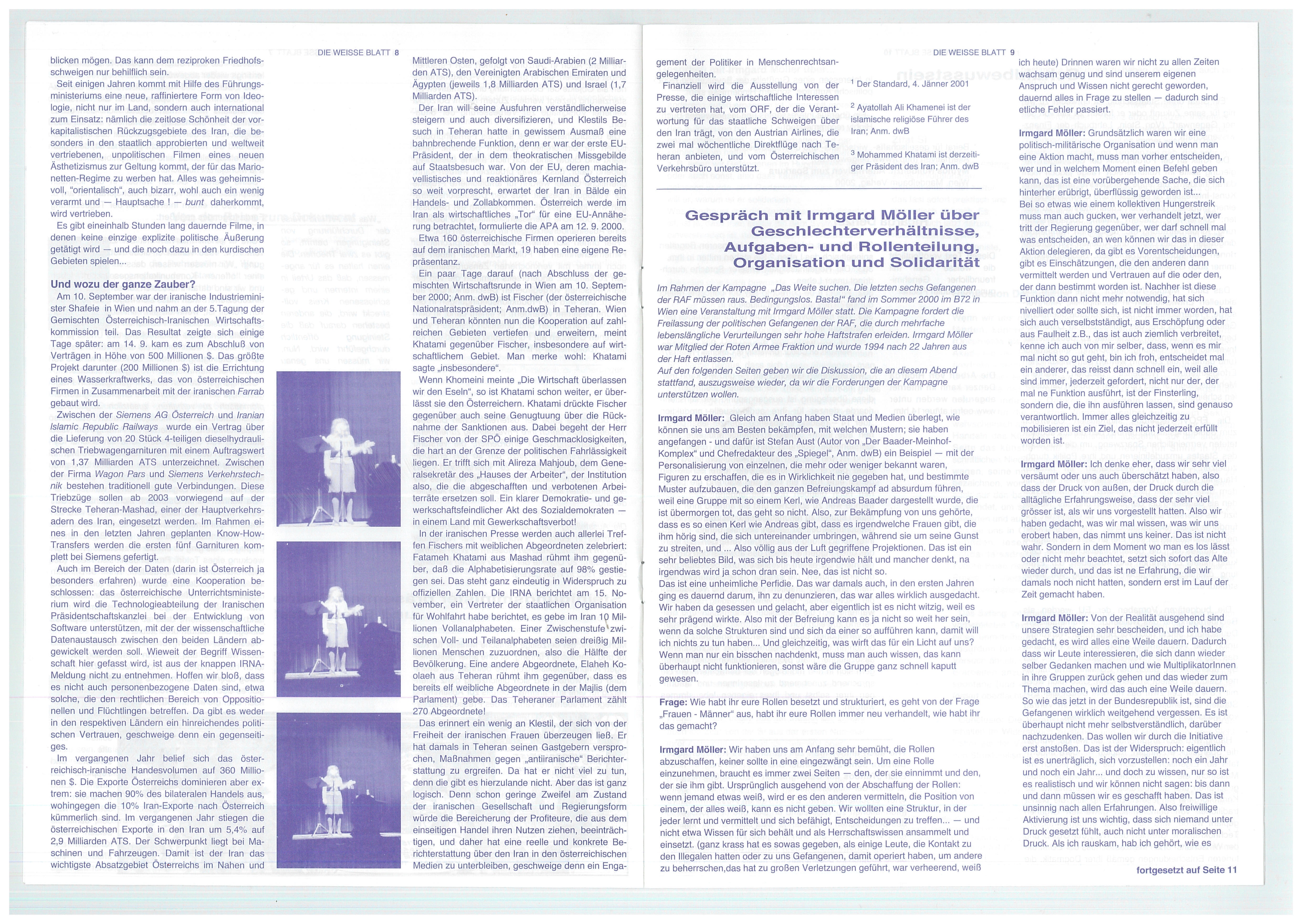 Die Weiße Blatt, 01, 2001. Mit freundlicher Genehmigung der Redaktion.