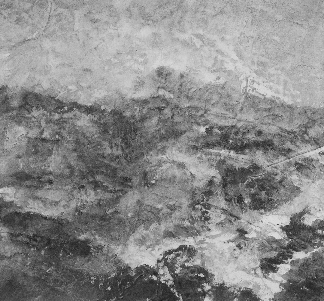 Mont analogue (XI) [Mount Analogue (XI)]Indian ink and methylcellulose on canvas63 x 70 cm, 2024