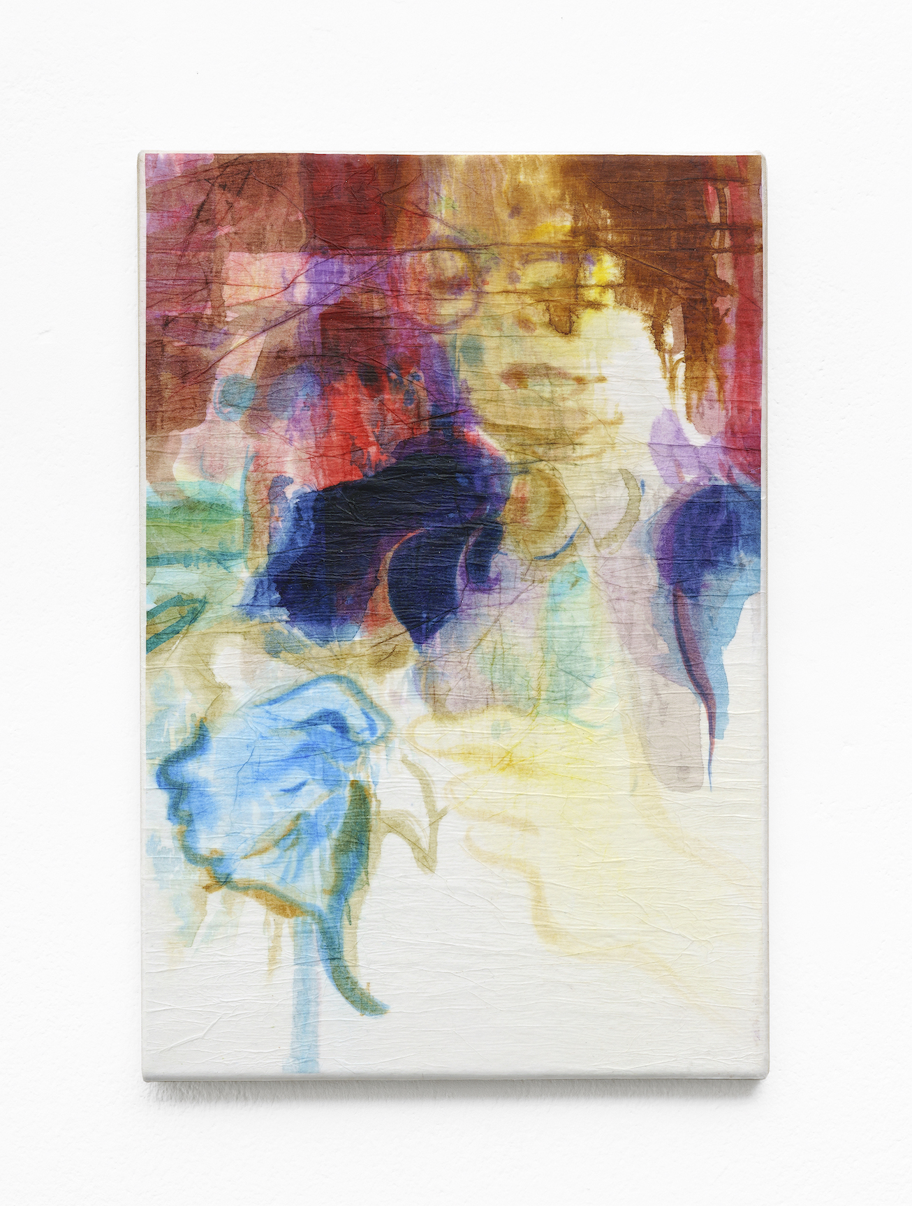 "good company“, ink on silkpaper on canvas, 37 x 25 cm, 2021, Photo: Wolfgang Günzel