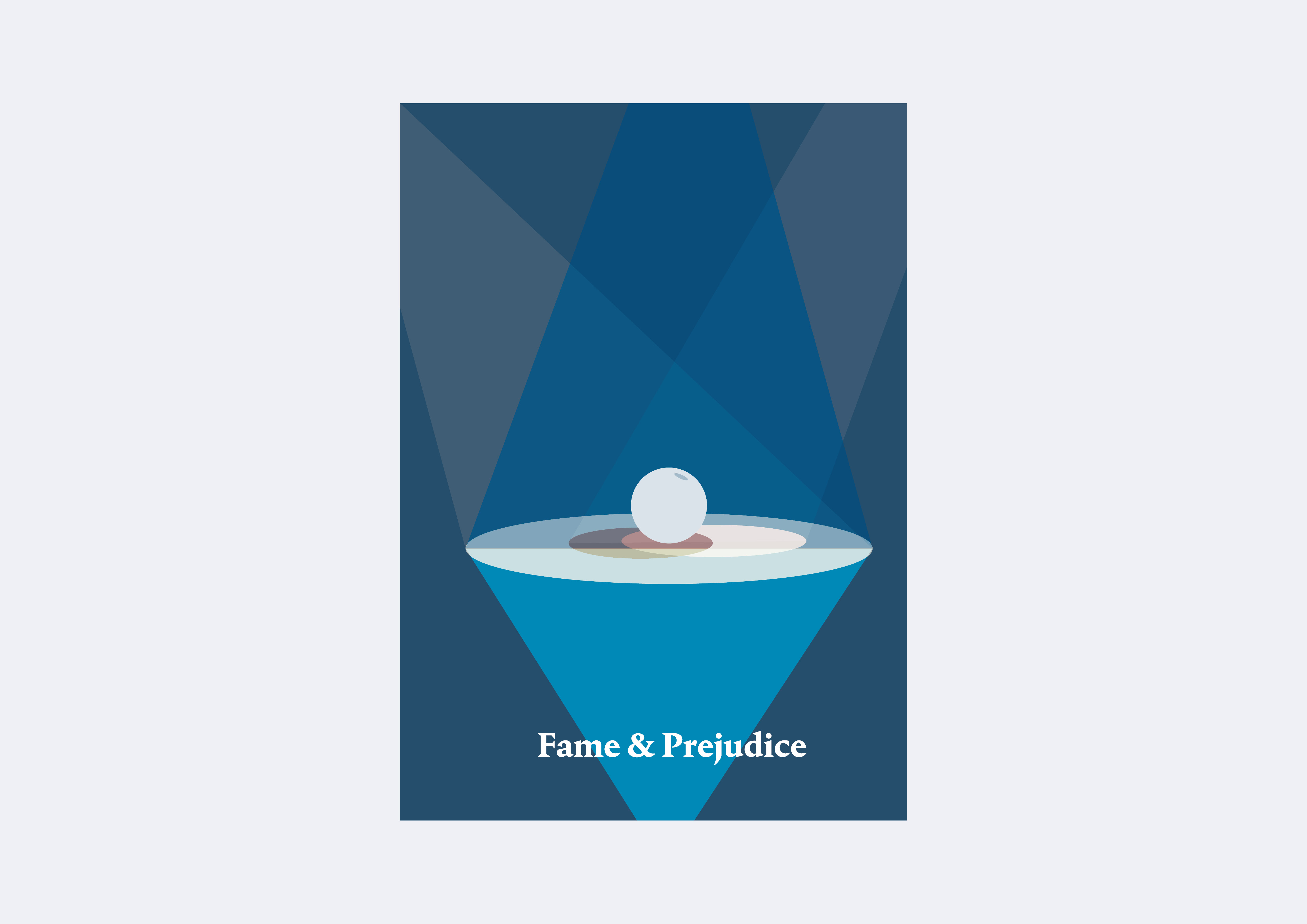 Fame & Prejudice - Through the imagery of the stage and a game of geometric shapes, the poll ball stands for the individual that is in the spotlight, caught in-between the dynamics of social reputation.