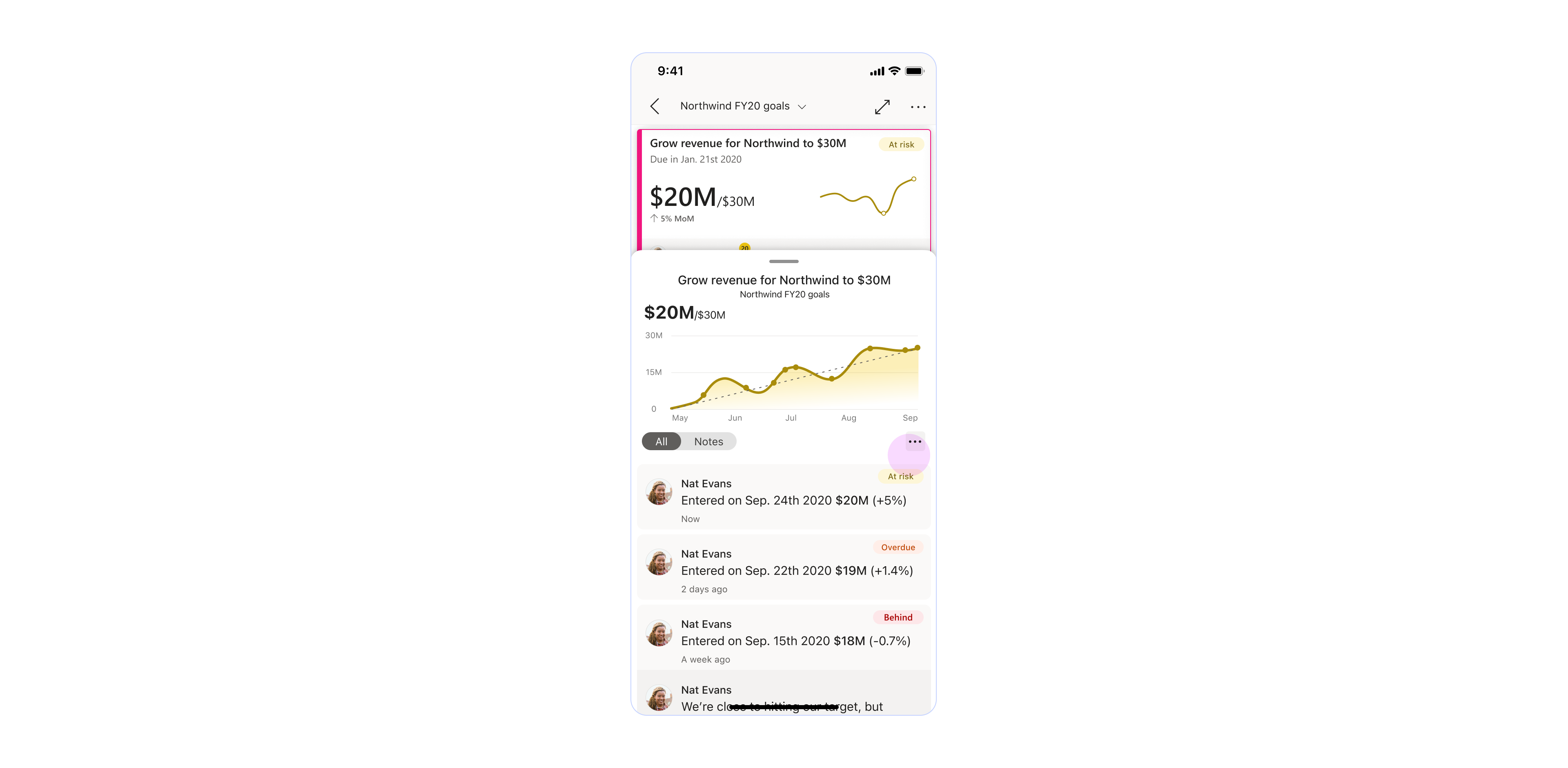 Tapping the three dot menu in the panel opens additional actions.