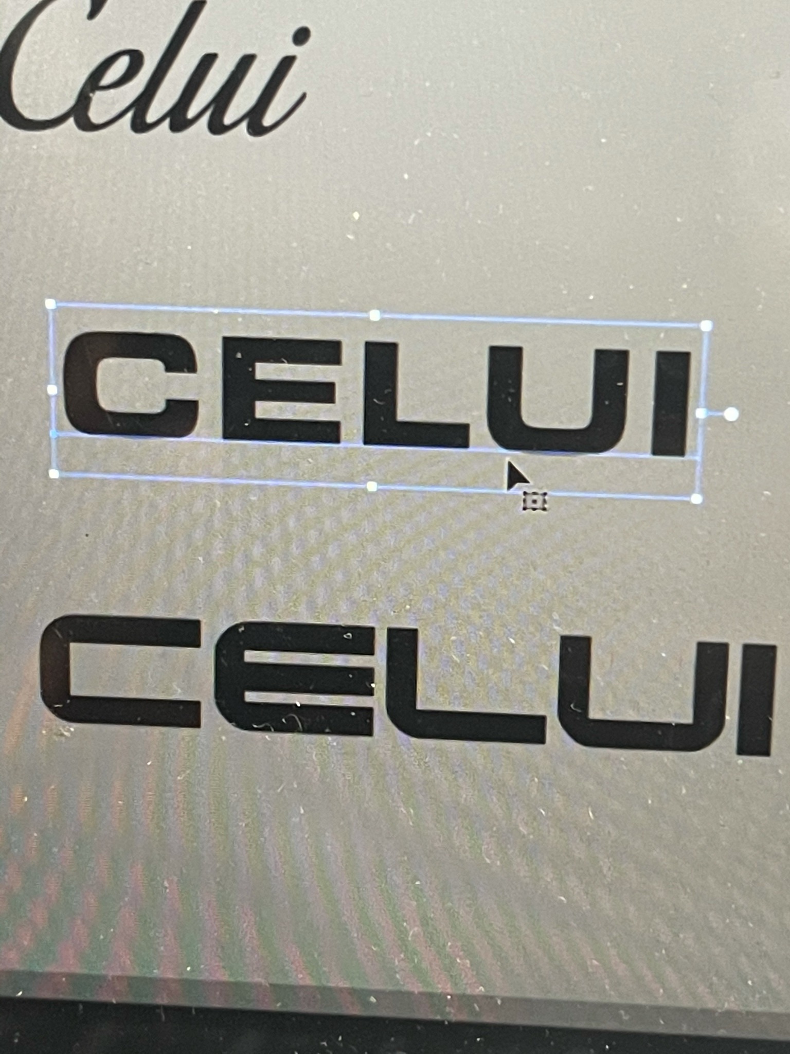 We ended up not going with it due to it looking too tech, and I wanted our logo to look good on anything.