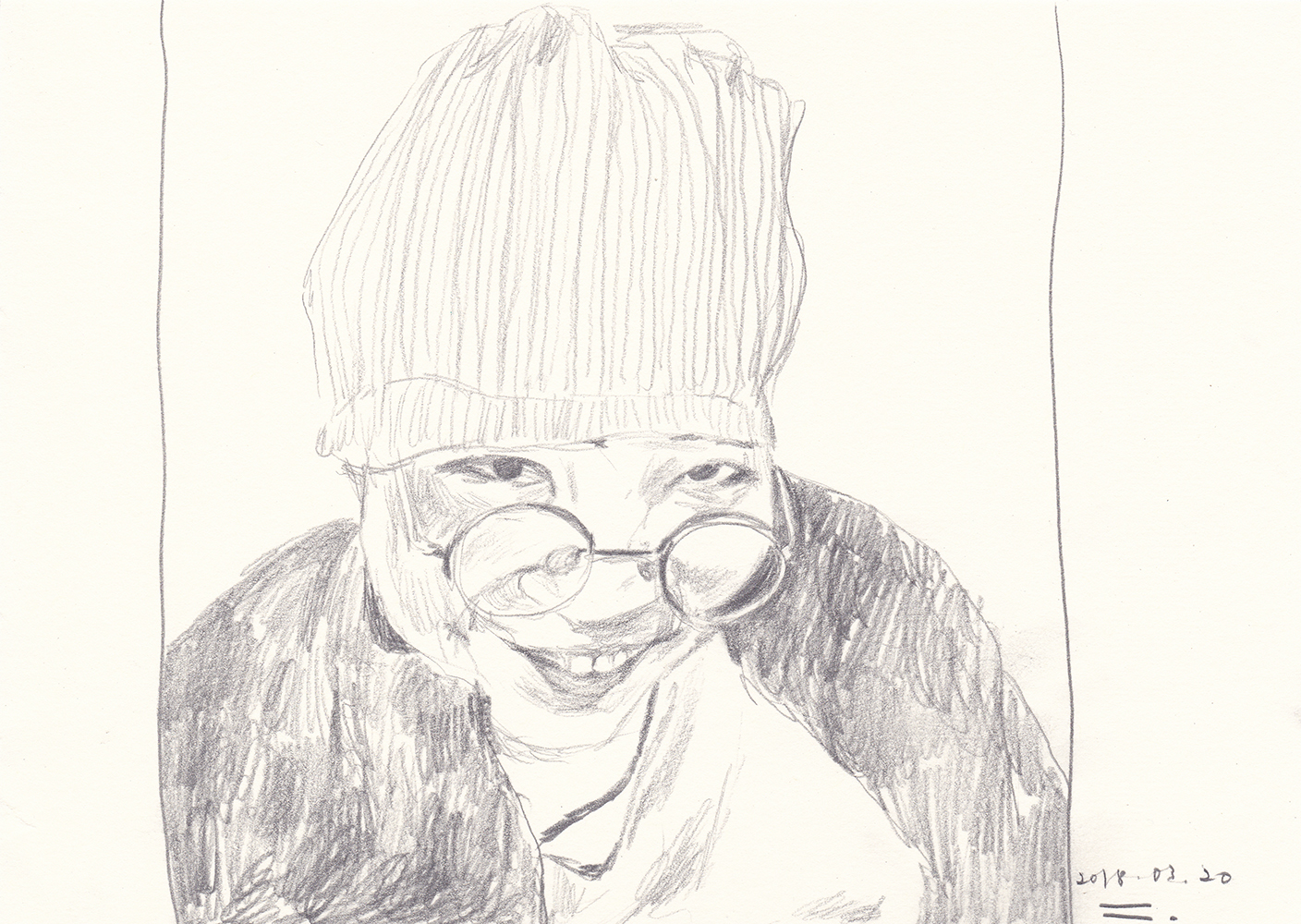 Little brother, 2018, pencil on paper, 14.8*21(cm)