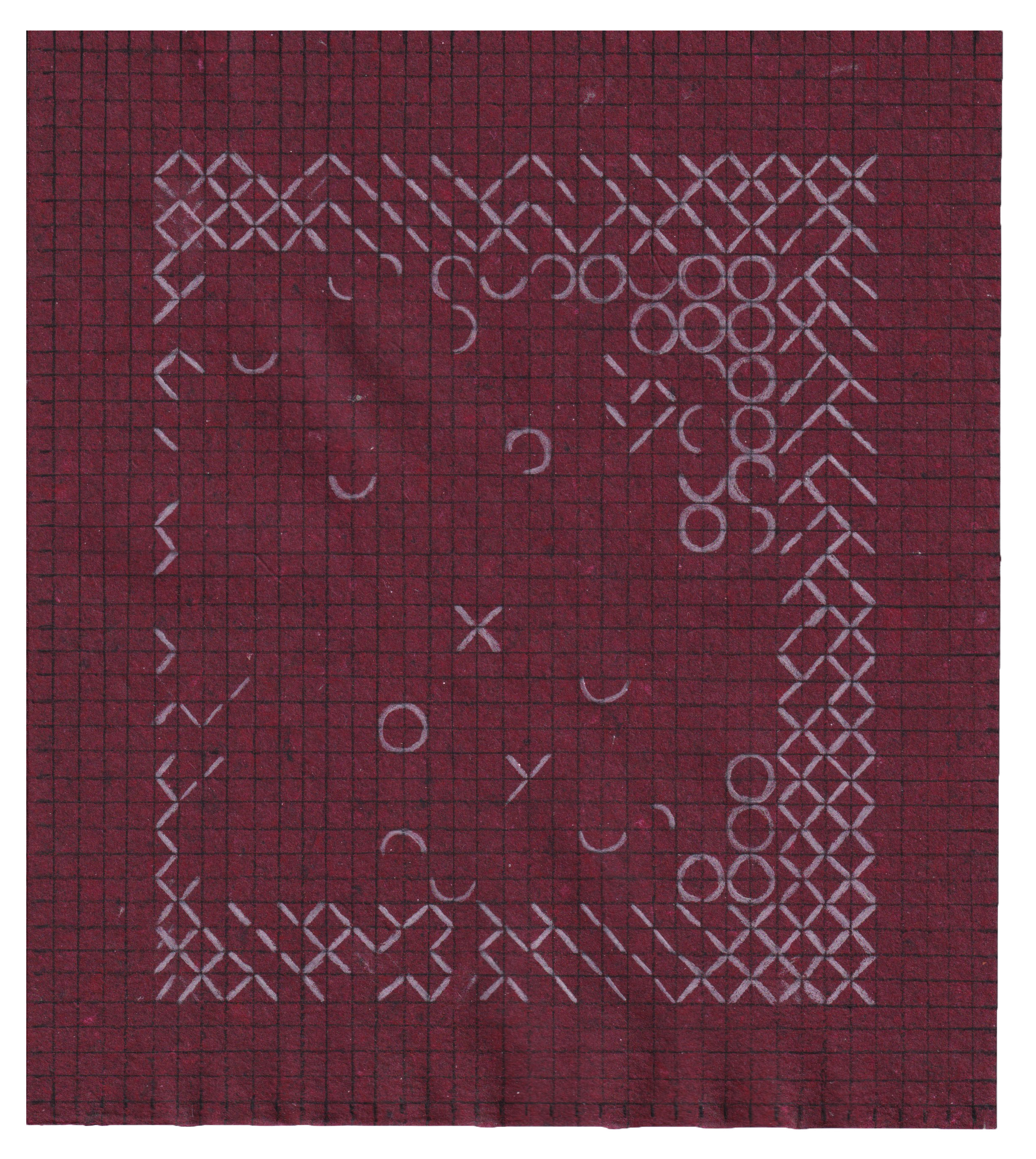 killing time, cotton and abaca, 19.5 x 22 cm