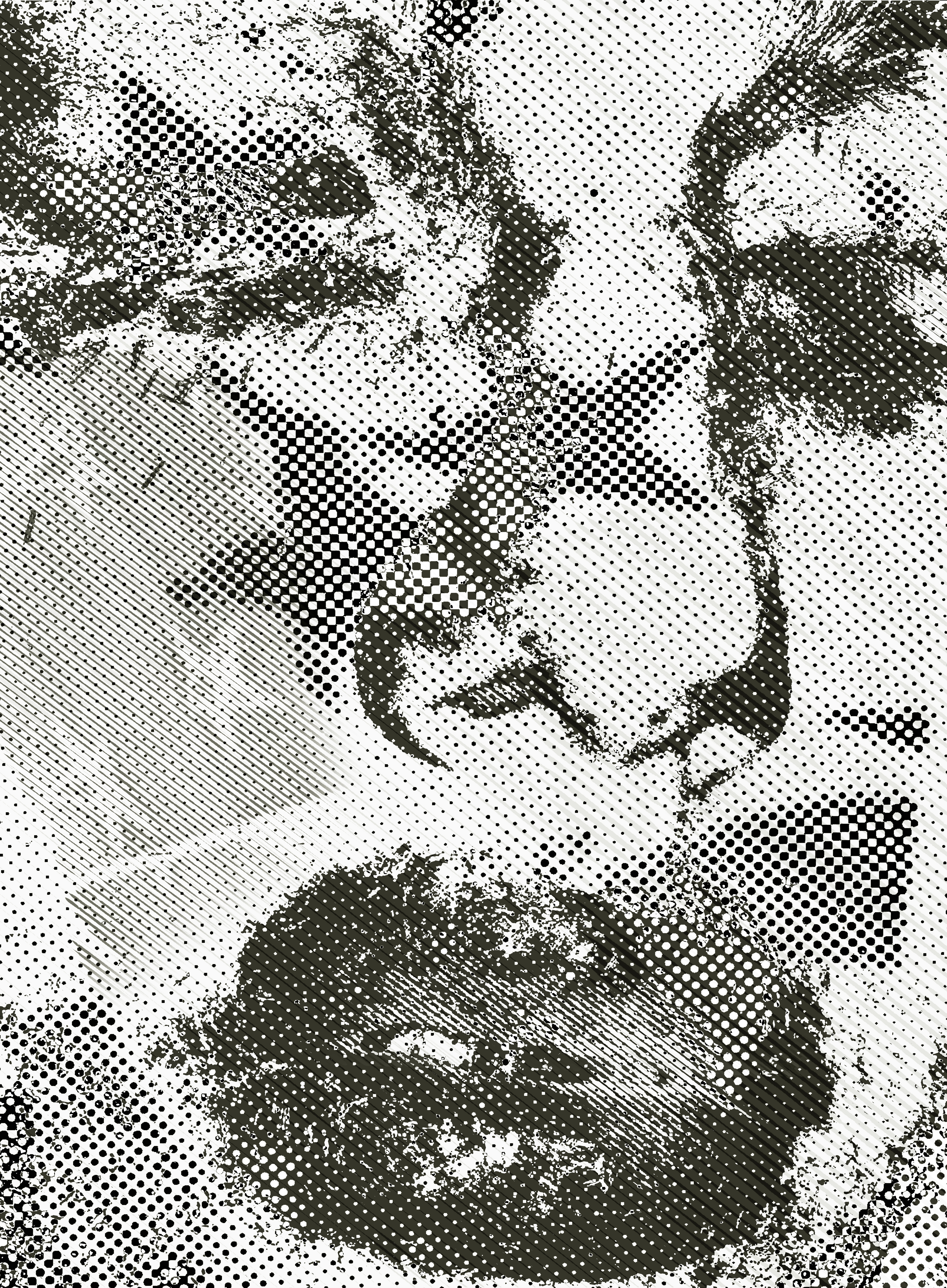 Untitled (star spangled interdevochka), transfer print, 8" x 10", 2025