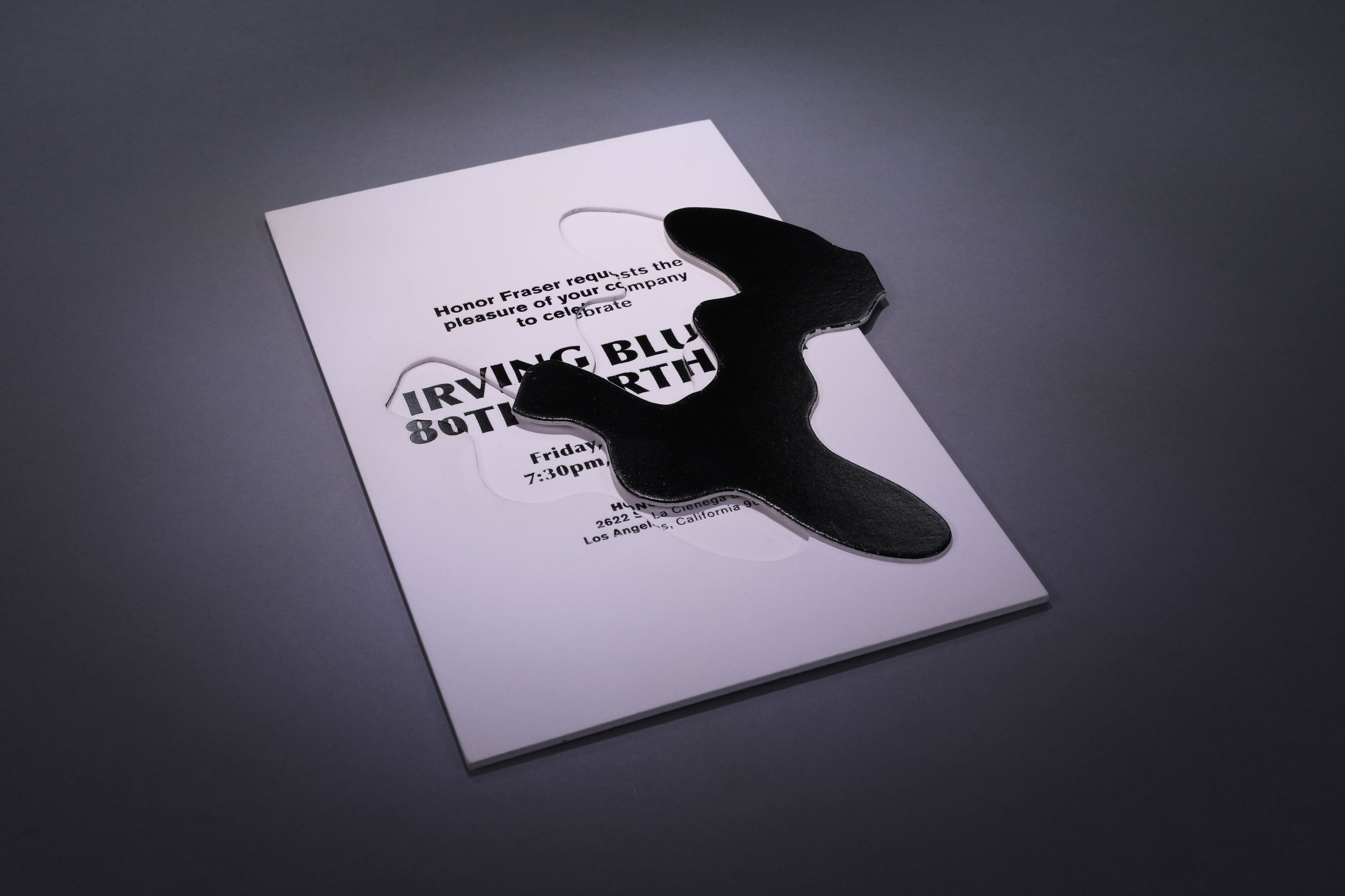 FOIL STAMPING & DIE CUTTINGIrving Blum 80th birthday invitation