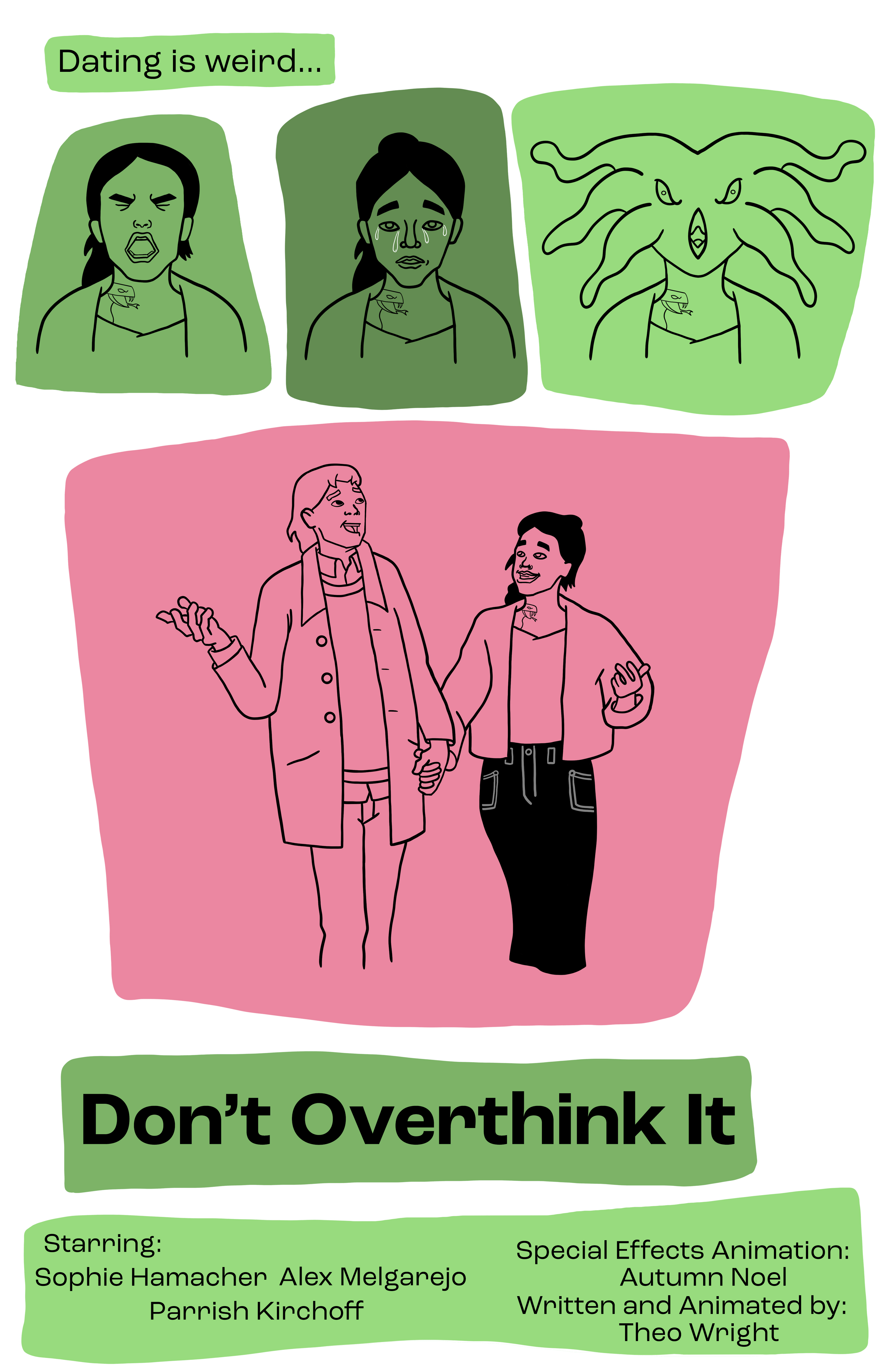 Theo Wright, Don’t Overthink It Poster, Digital, 11x17, 2024.