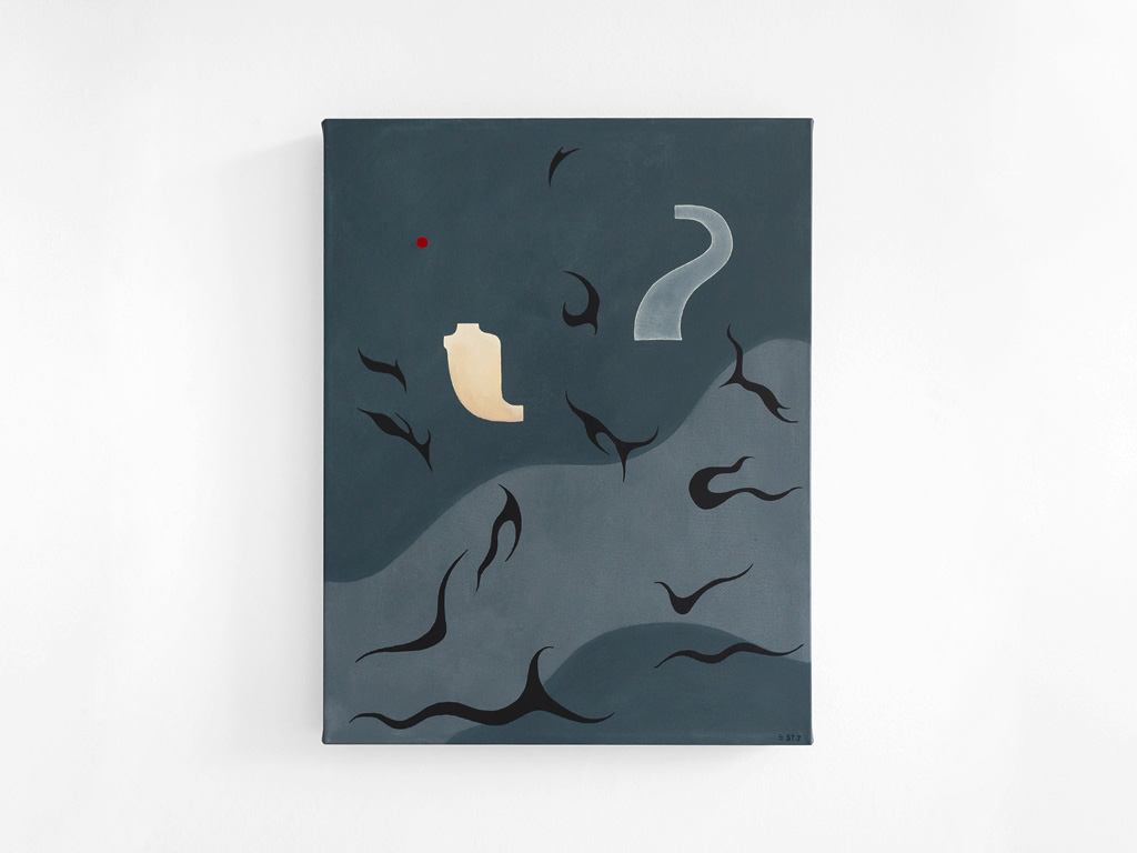 Apollon et Daphné, Acrylique et peinture à l’huile sur toile, 14 x 18 pouces, 2020