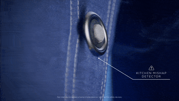 Kitchen Mishap Detector: The apron detects when a meal fails and automatically sends a $50 gift card code to purchase a replacement meal from Kroger.