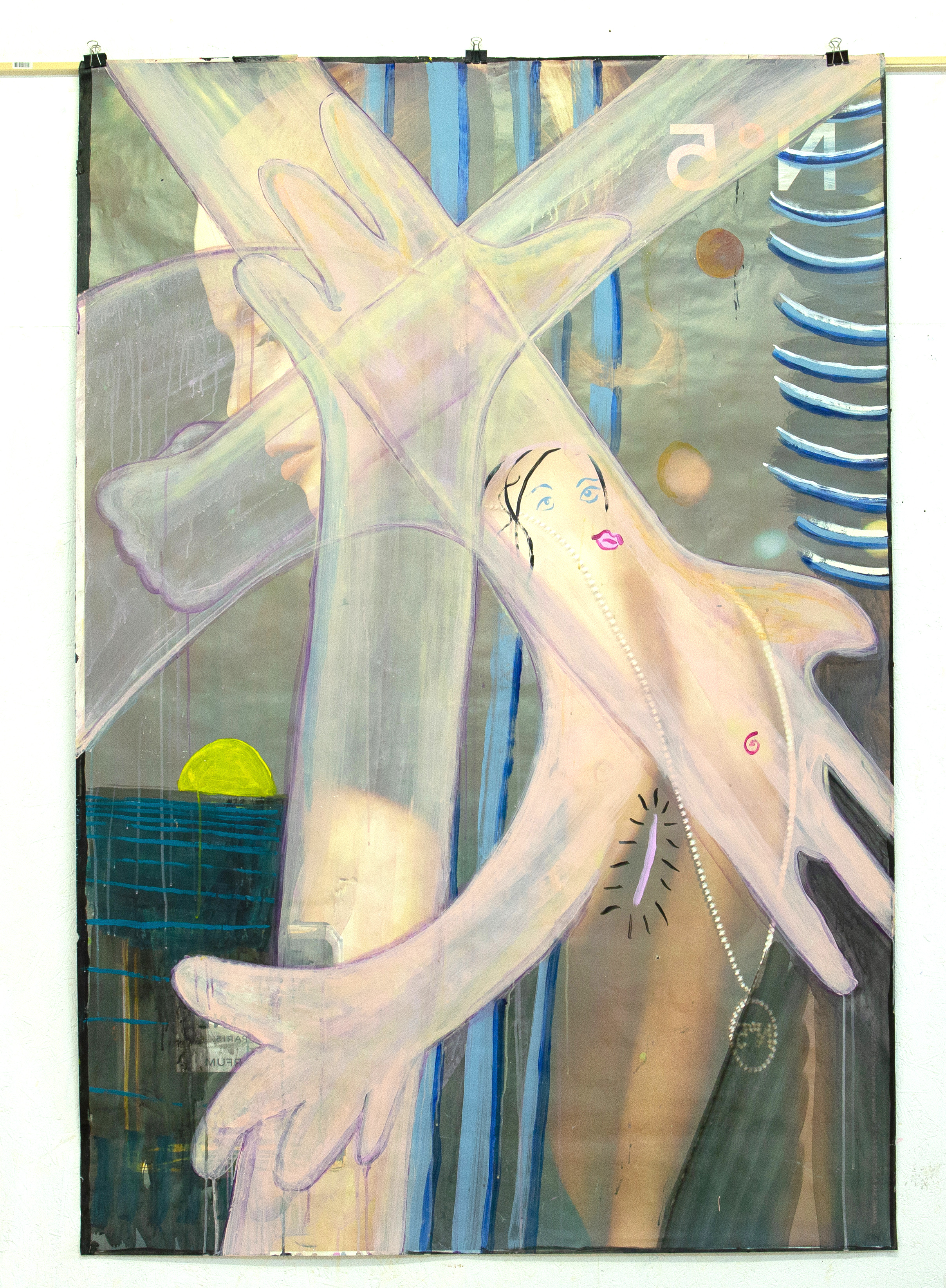 Trance Parent, acrylic/oil on poster, 180cm x 118cm