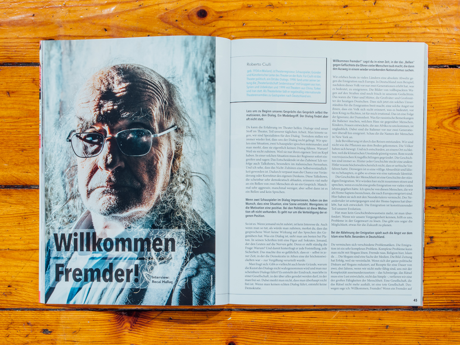 &Ouml;zg&uuml;r&uuml;z Magazin / Maestro Roberto Ciulli / Januar 2018