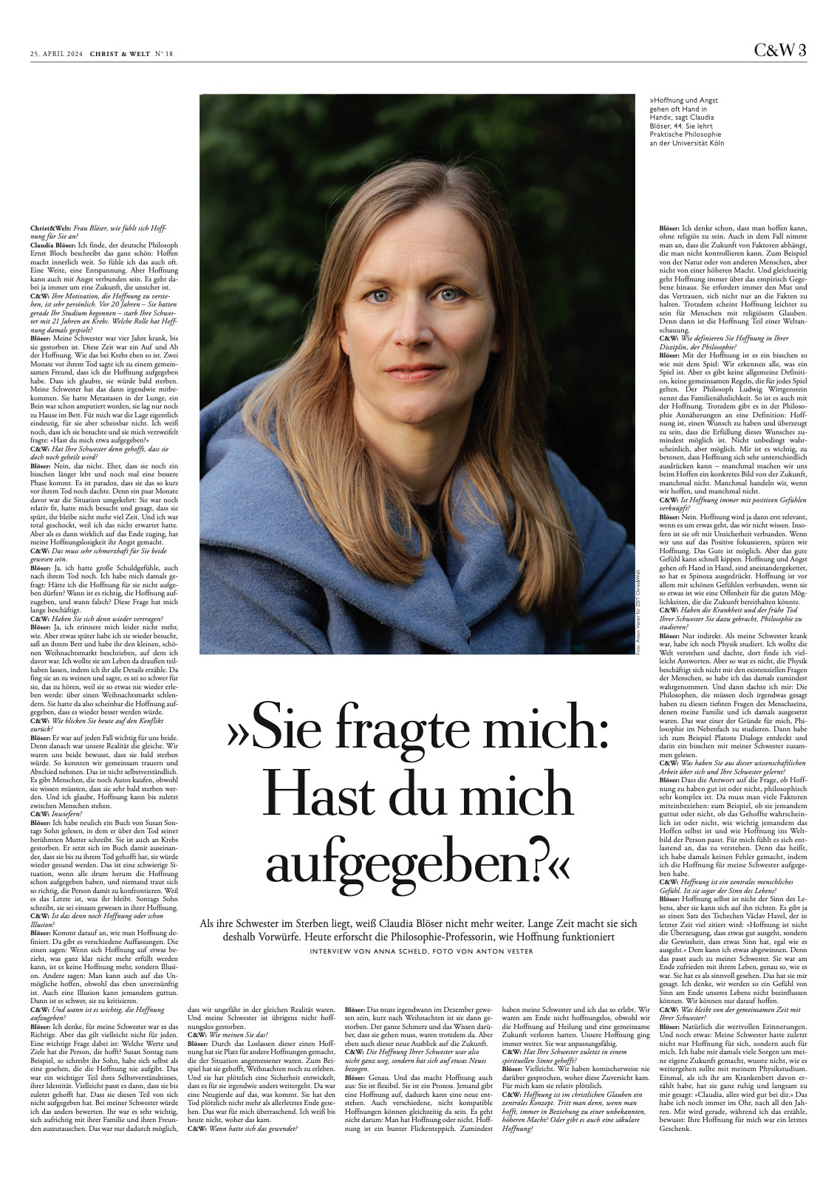 Claudia Bl&ouml;ser // Philosophin f&uuml;r die ZEIT