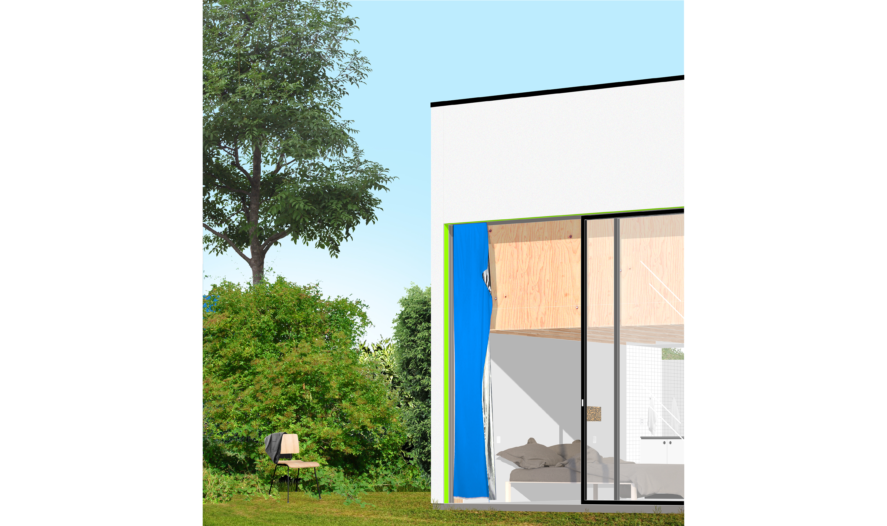 Casa em Botucatu, CLUBE (coord. de projeto: Luiz Solano).  Botucatu, Brasil, 2019. Projeto não construído.  2/4