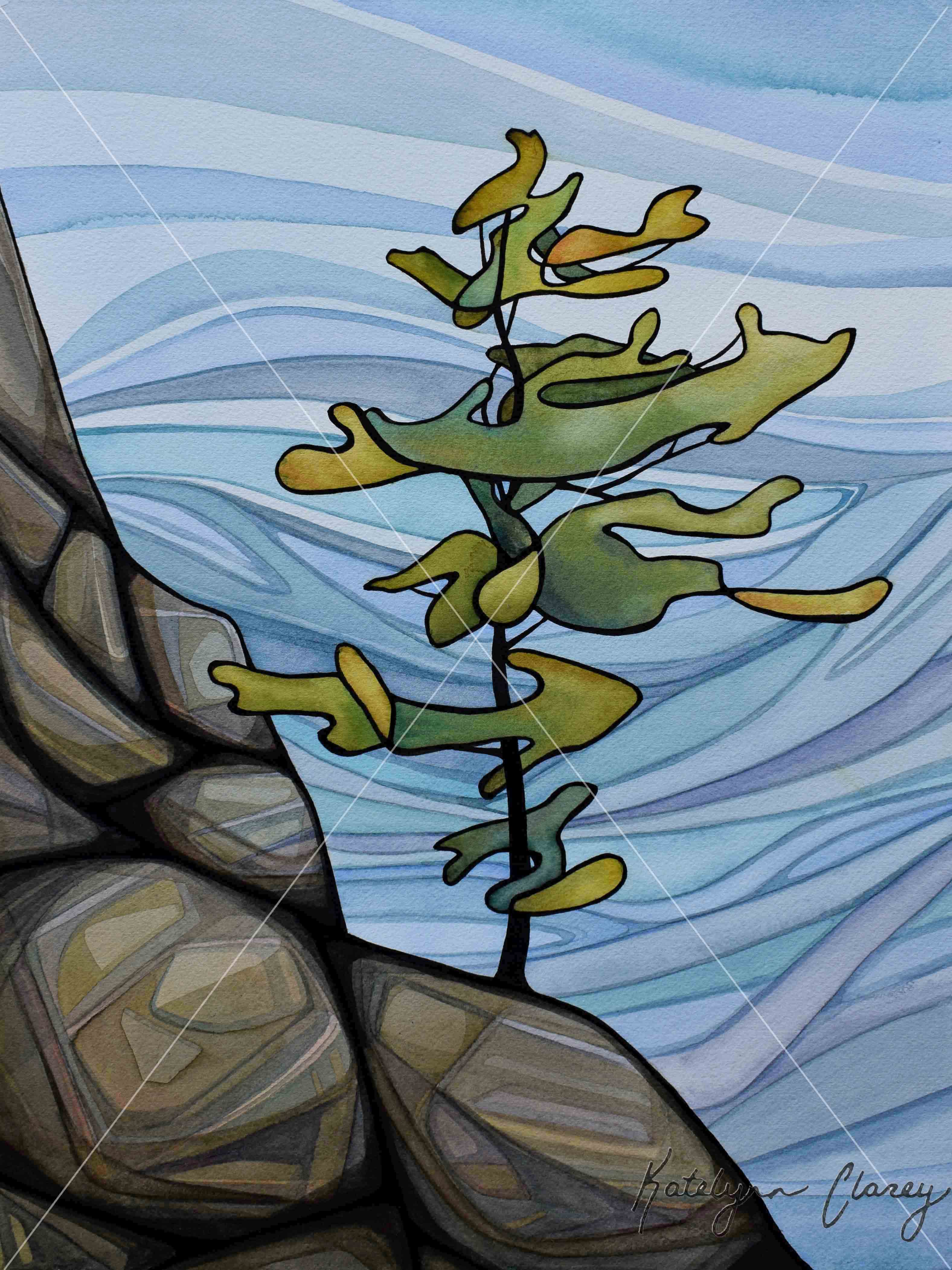 Dancing Tree, 16 x 20", Mixed Media on Mounted Paper, SOLD