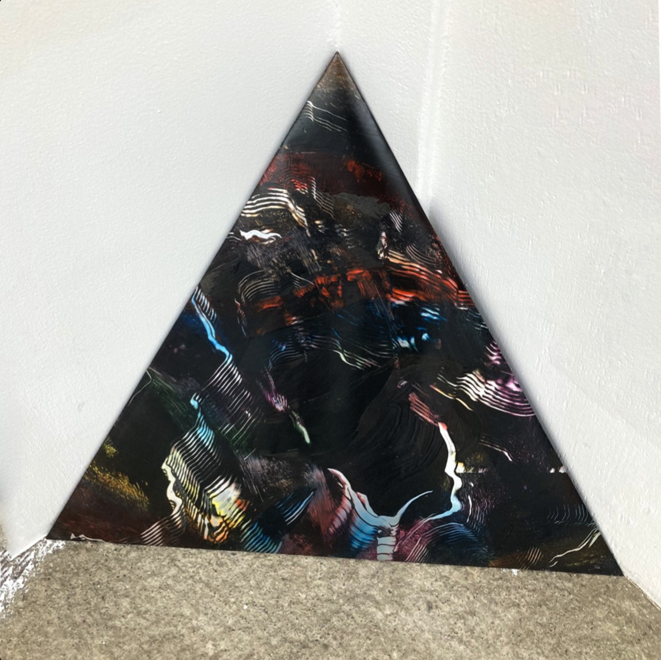 Nebula, black - corner (II) - 46,3 x 54 cm, oil on aluminum coated panel, 2023