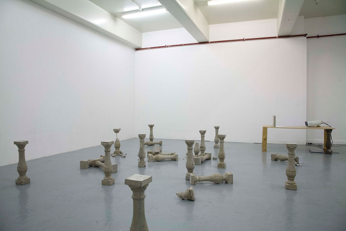 'Rock & a Hard Place' 2010, Installation View, Concrete, Steel (photo: Christo Crocker)