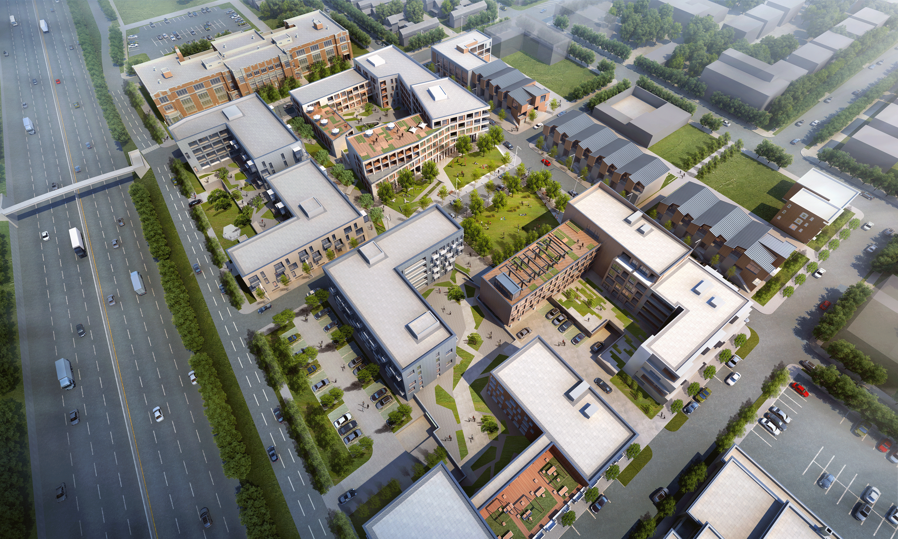 Aerial View from SouthRendering © Hard Rock Digital Technology Co. LTD