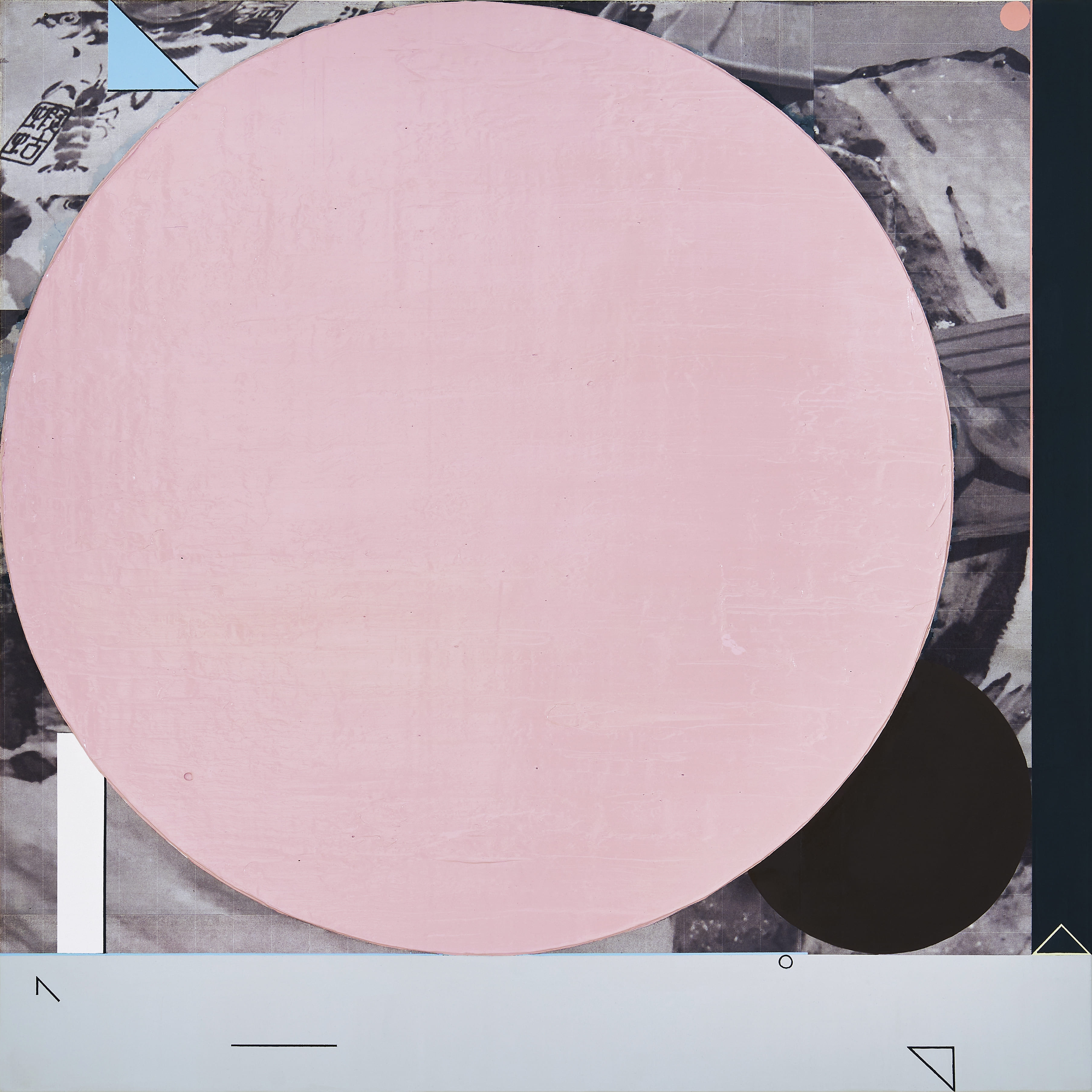  Kaiseki, 2020, Acrylic and Photo-Collage on Canvas, 73 x 73 cm