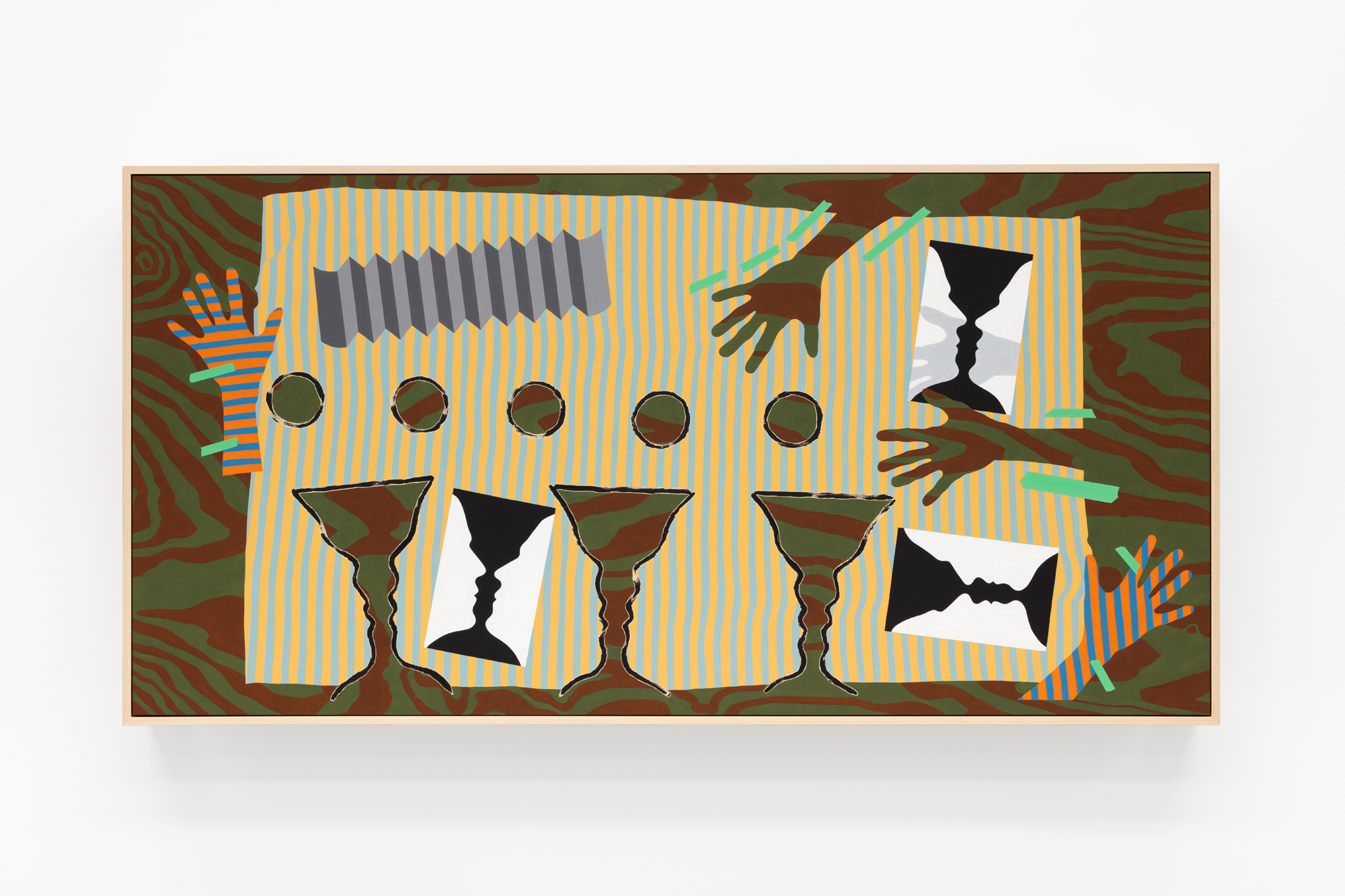 Desk no. 1, 2021, oil on panel, wood frame