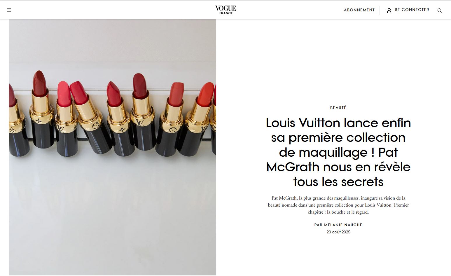 Vogue France - Louis Vuitton Beauty 2025