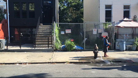 OPENED FIRE HYDRANT.