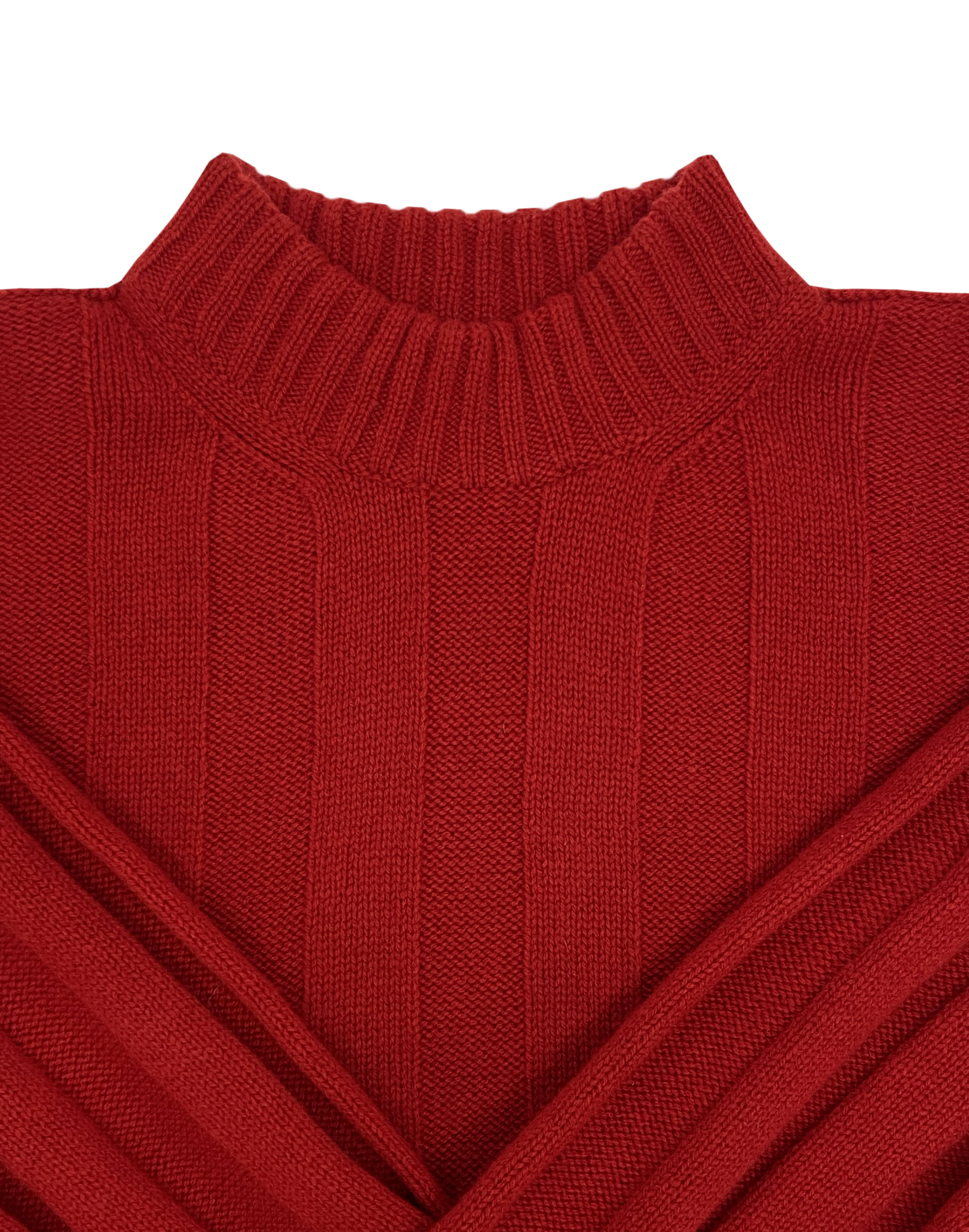 Wide-Rib Sweater in red lambswool