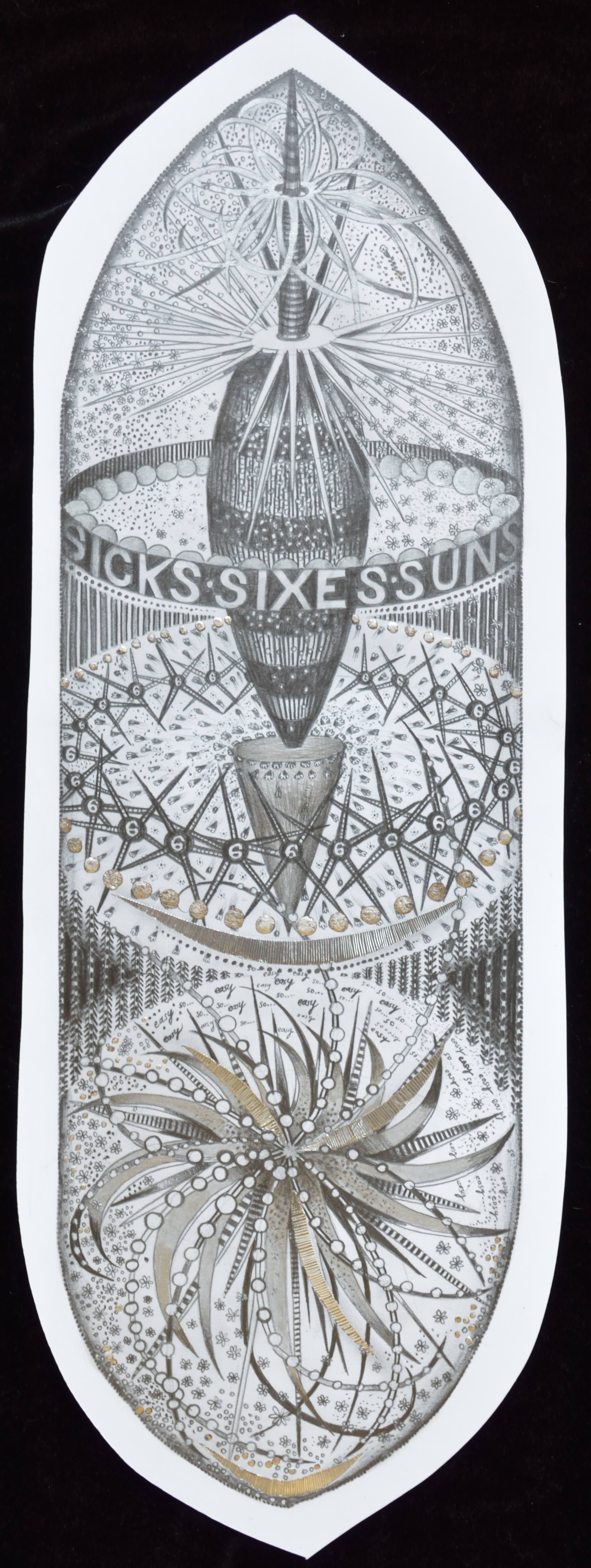 Hipkiss, Sicks-Sixes, 57*18cm, Techniques mixtes sur papier, 2015