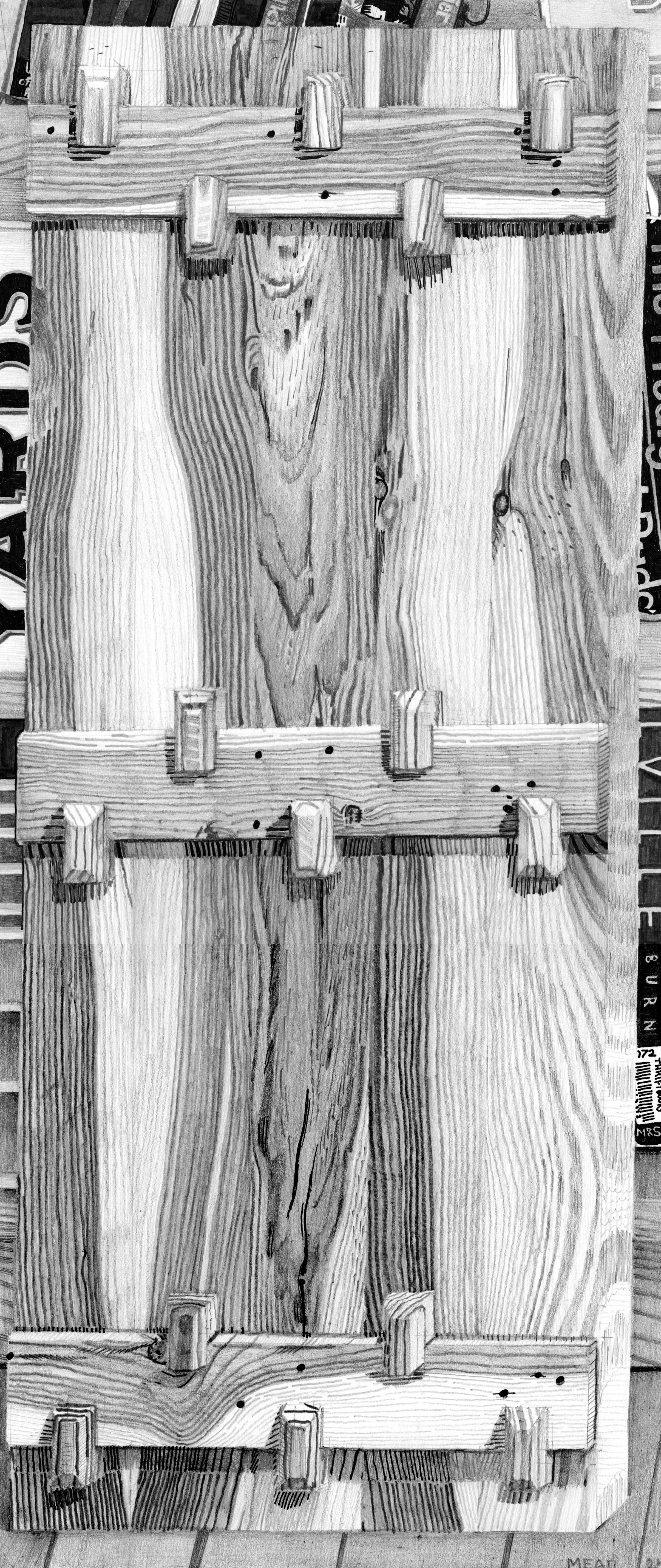 Panel in Front of Bookcase. 10" x 20"