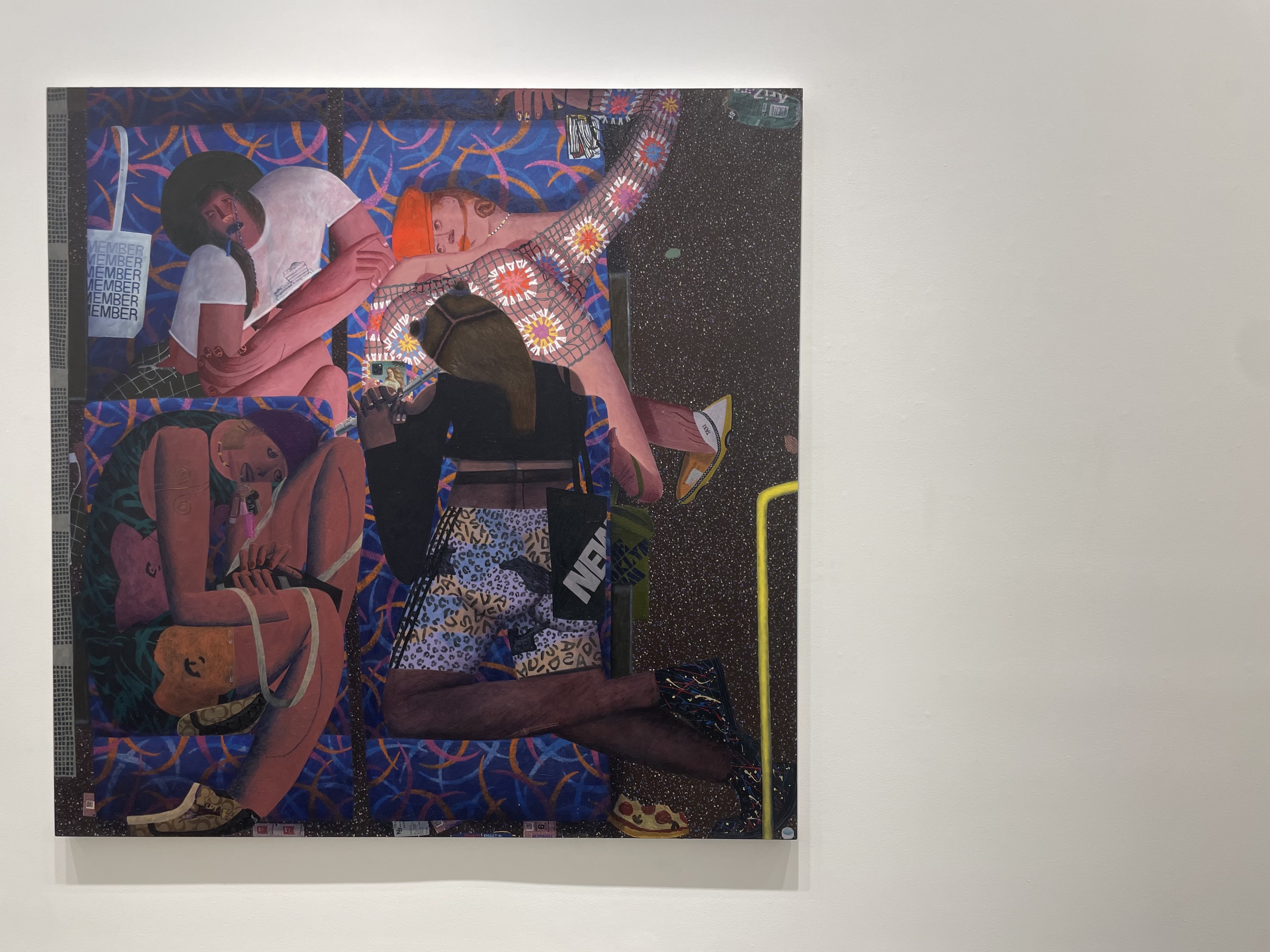 Enthusiasts, 2022, Oil on canvas, 76 1/8 x 76 inches(193.4 x 193 cm) © Celeste Rapone