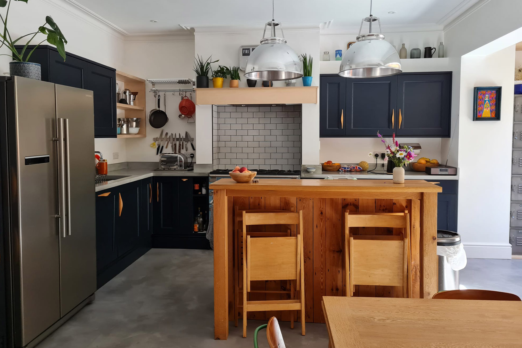 Kitchen setup with flat roof in single storey extension in Knowle, Bristol