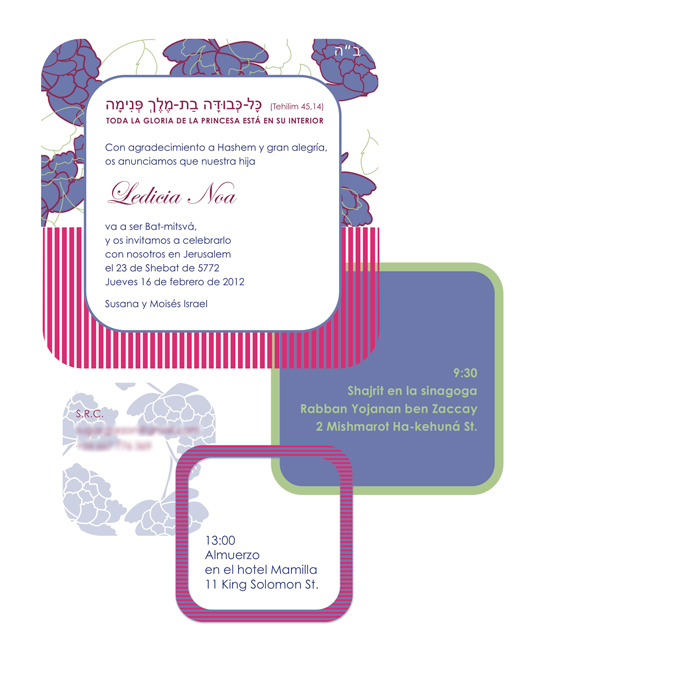 Dise&ntilde;o Invitaci&oacute;n Digital de Bat Mitsv&aacute;