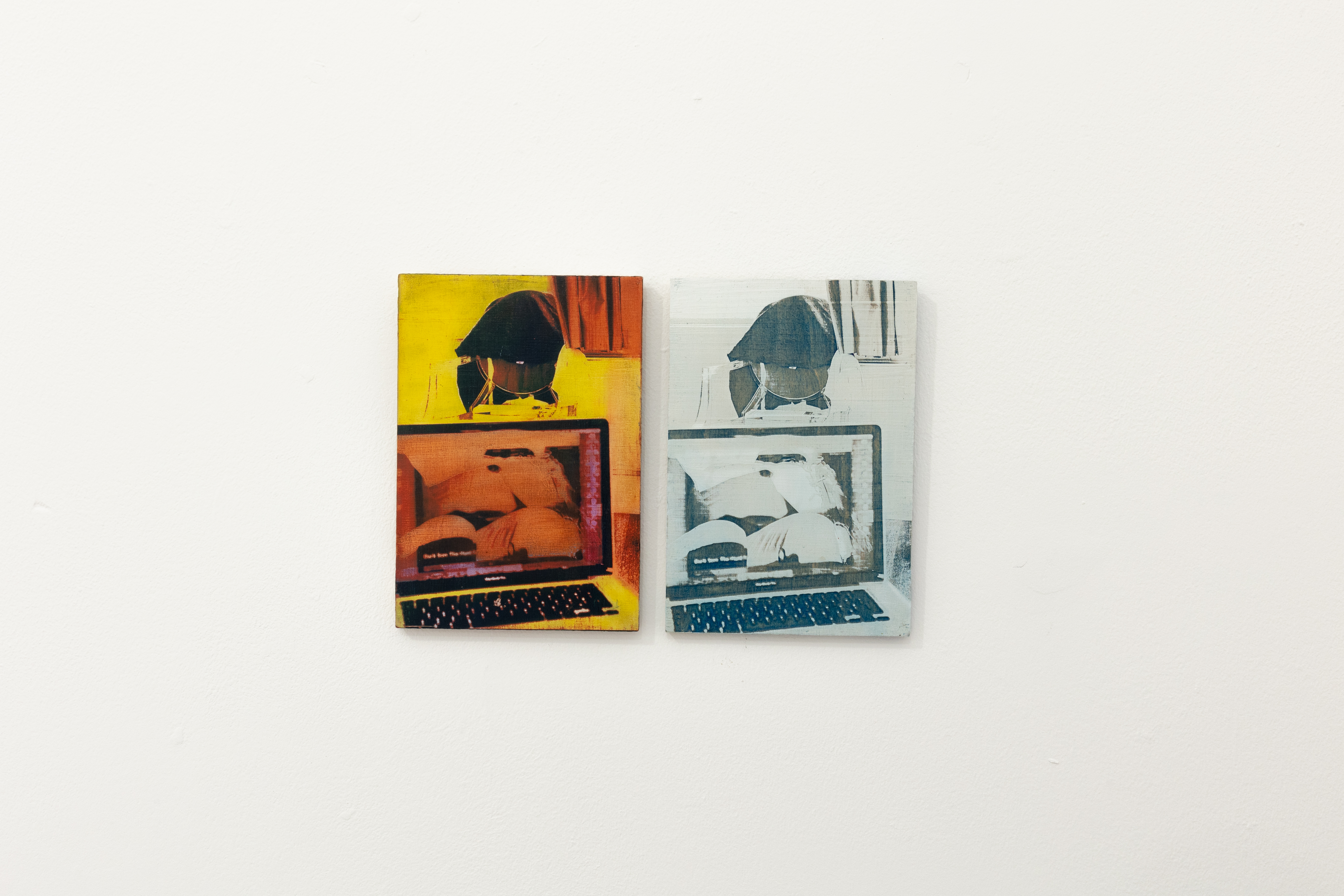 Untitled, 2022, engraved oil on panels, 23.5 x 17 cm - Adam Glibbery