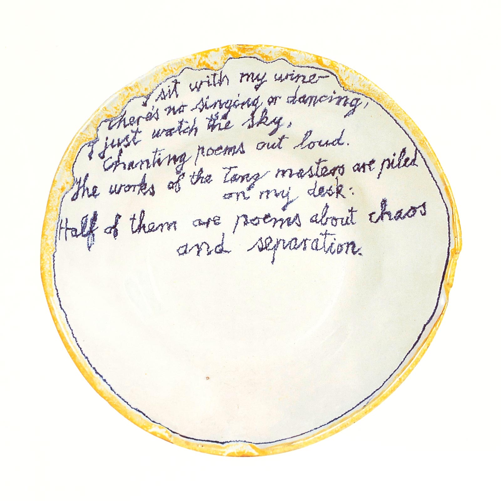 I sit with my wine, 19.12.1997Glazed ceramic stonewareDiameter 21cm