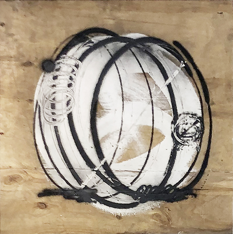 "Untitled" ≈ 40x40cm - Akril and sprey-paint on plywood - 2019.