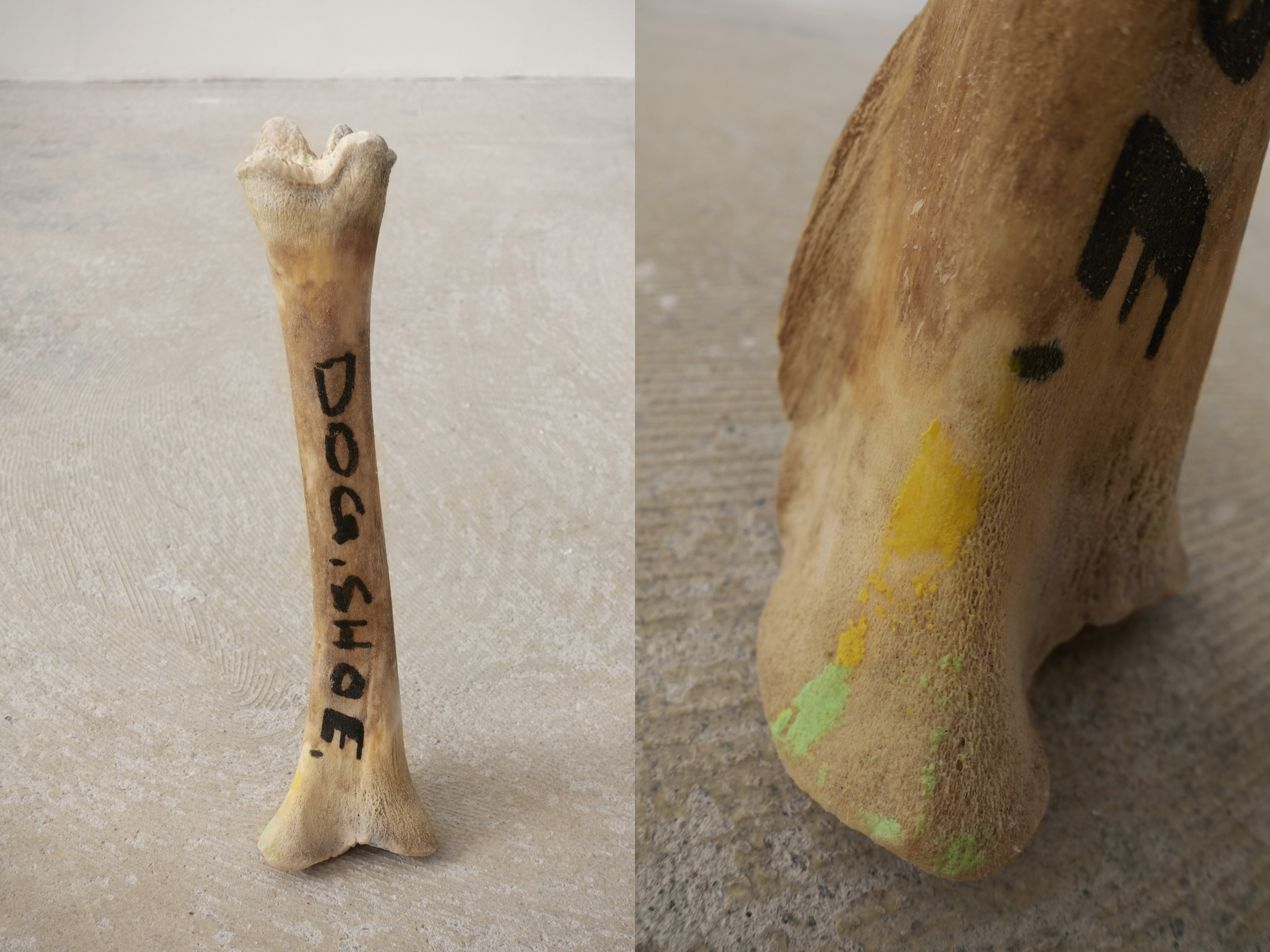 Untitled (VI), 2020Bone, permanent marker & plasticine31 x 7,7 x 6,8 cm