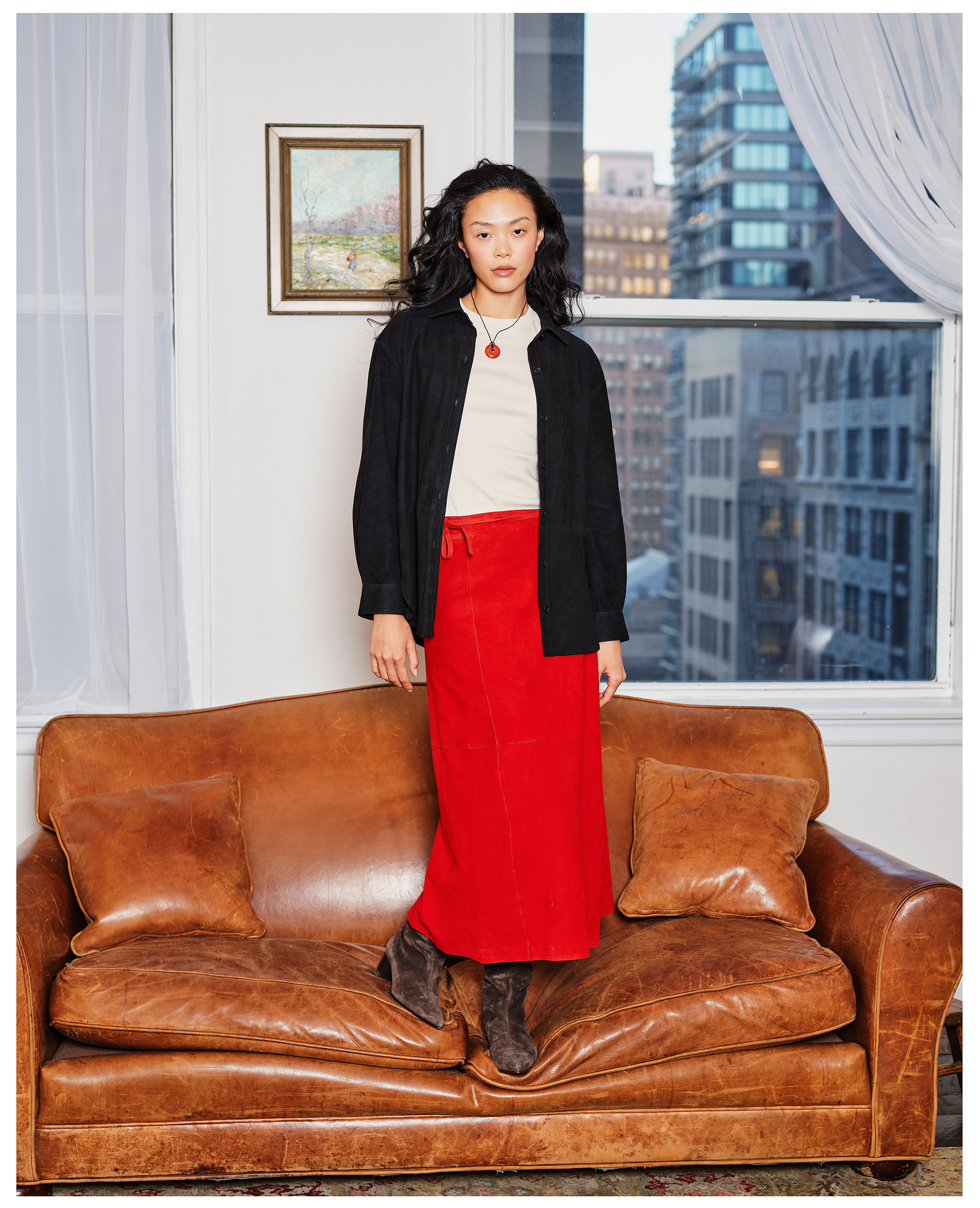 Photographed by Elizabeth Coetzee; Hair and Makeup by Karol Rodriguez; Talent is Umi Akiyoshi of Muse Models; Styling by Caitie Kelly; Styling Assist by Christina Middleton; Location is Gary’s Loft Studios