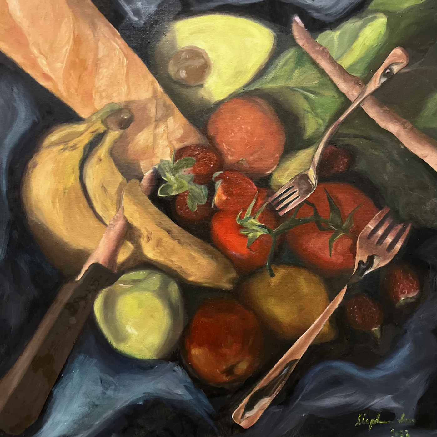 Don't Take From My Fruit Basket, 2024, 50 x 50 cm