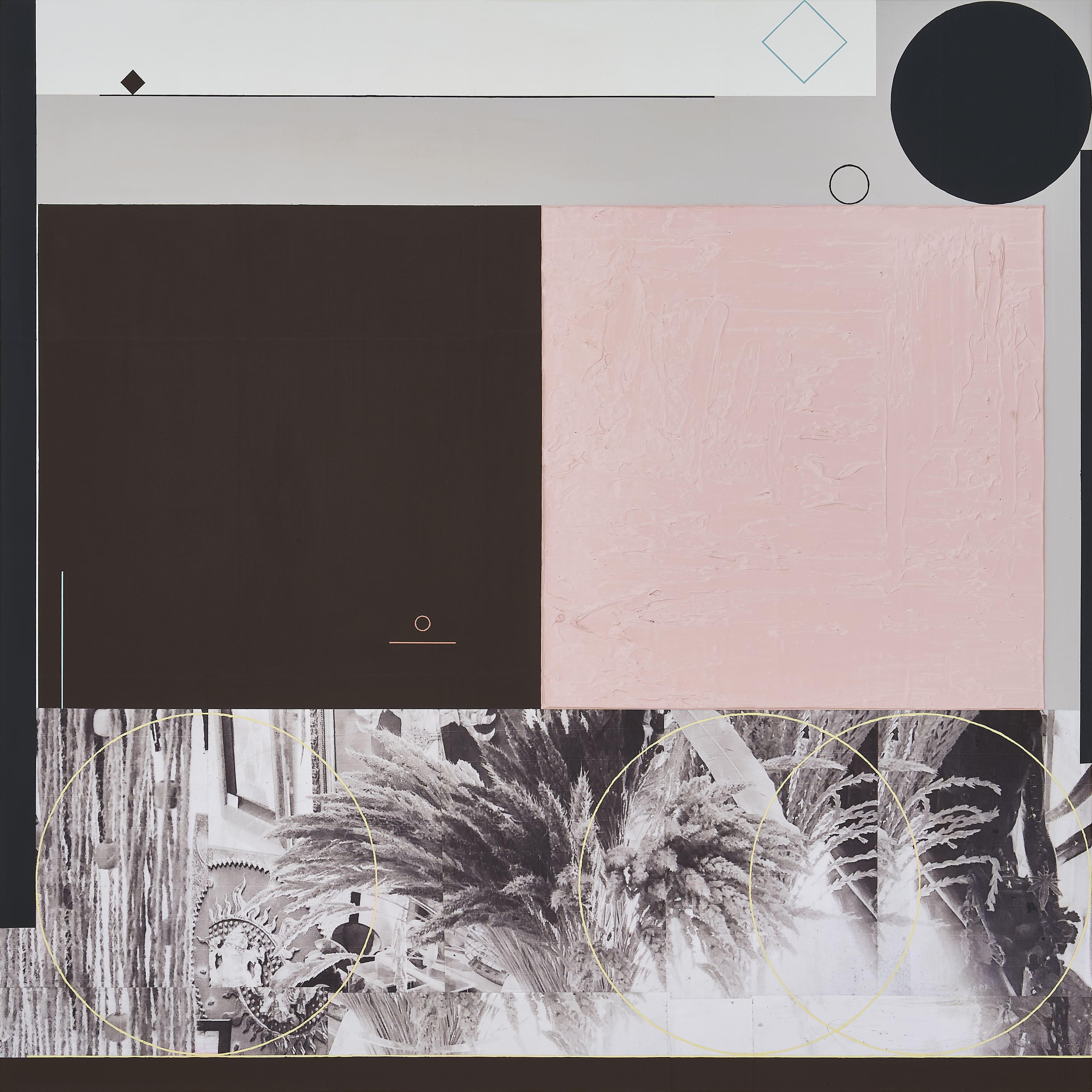  Dreamcatchers, 2020, Acrylic and Photo-Collage on Canvas, 91 x 91 cm