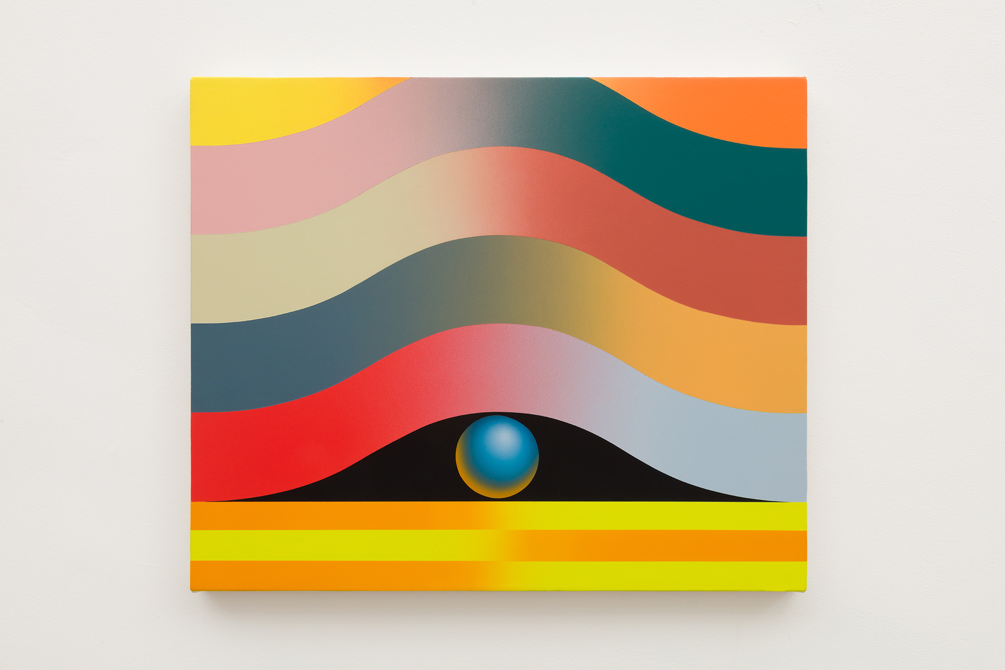 Atom (Displacement), 2023, acrylic on canvas, 24" × 20"