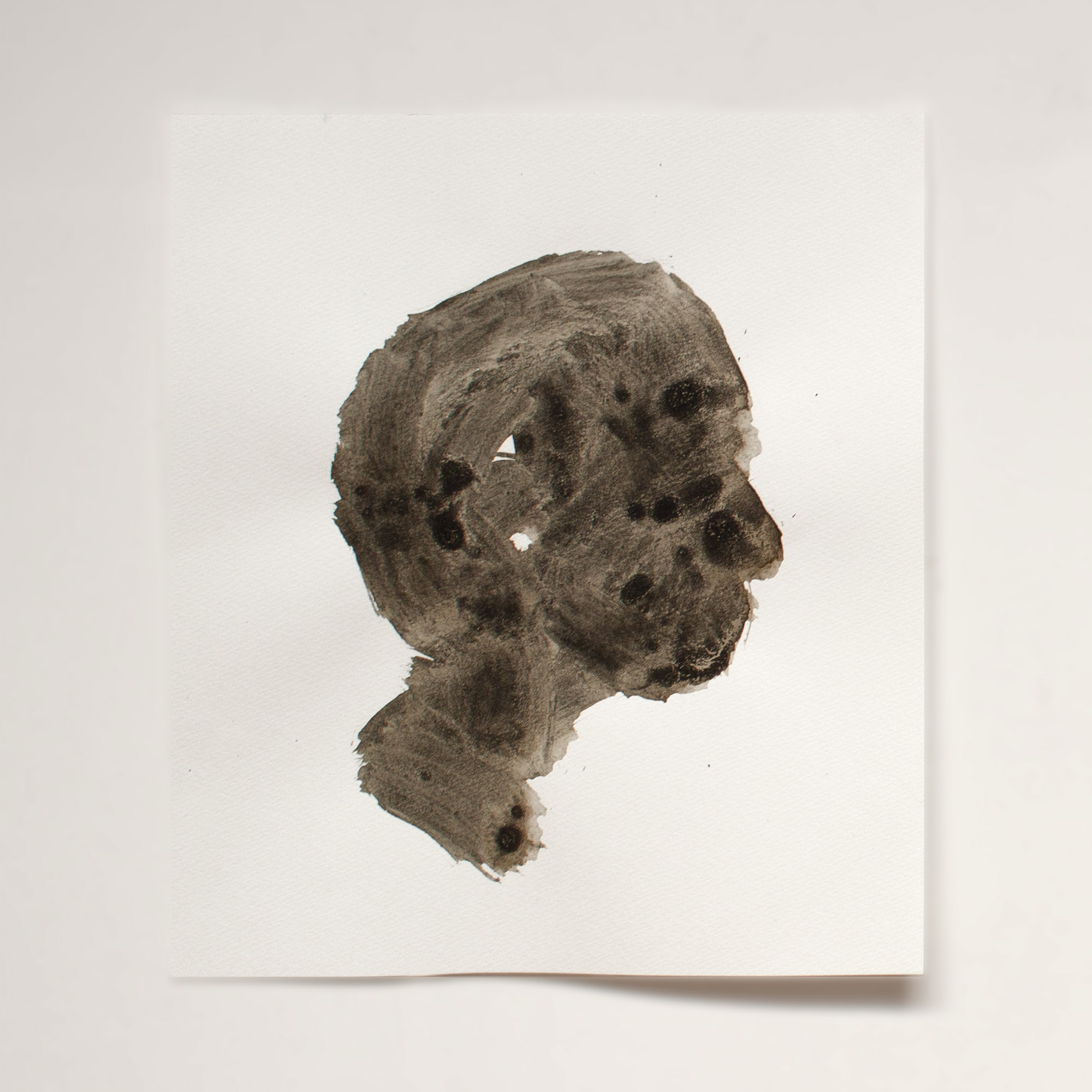 head of Cedalion, oak gall ink, 10.5" by 9.5"