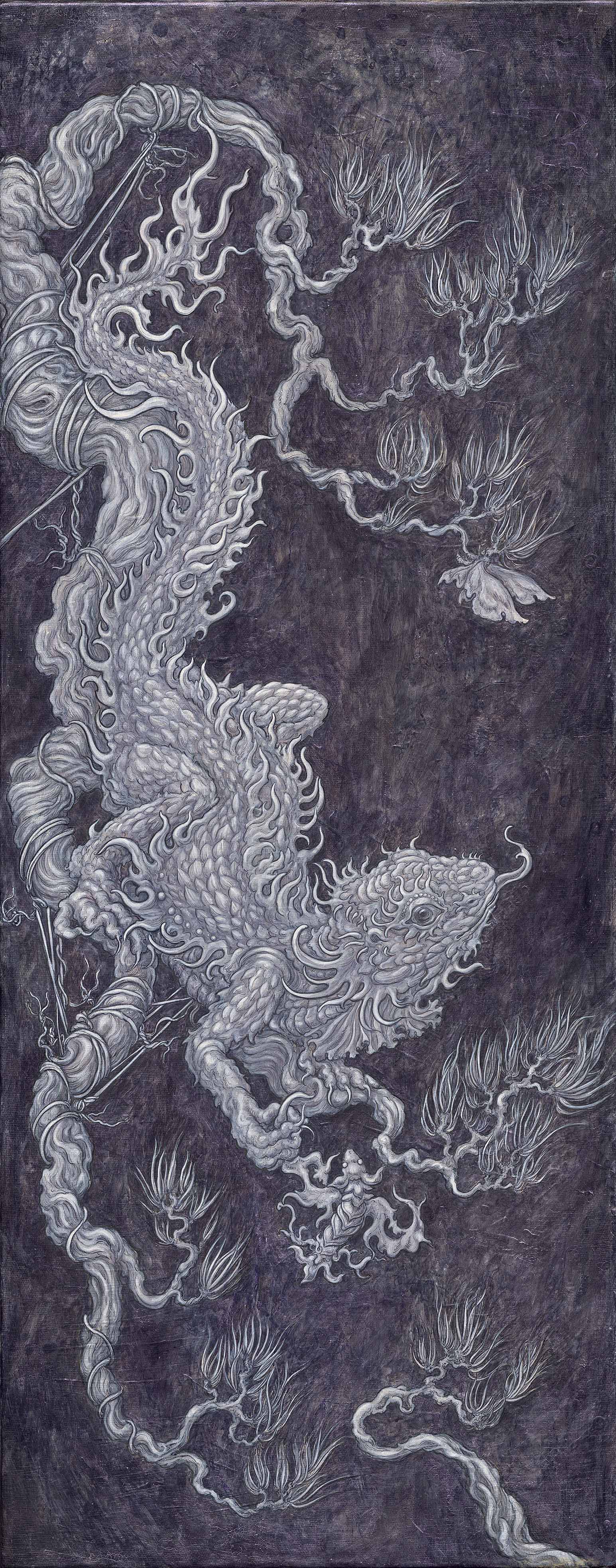 "歸根 2 Return To The Soil 2" , 40 x 100 x 5 cm, acrylic on canvas, 2021