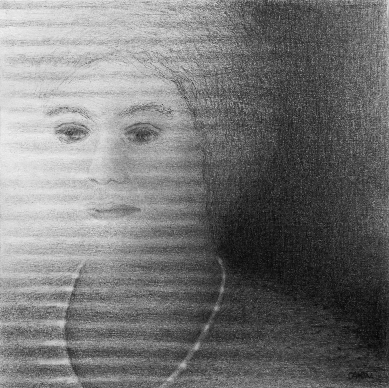 potlood op papier, 25 x 25 cm