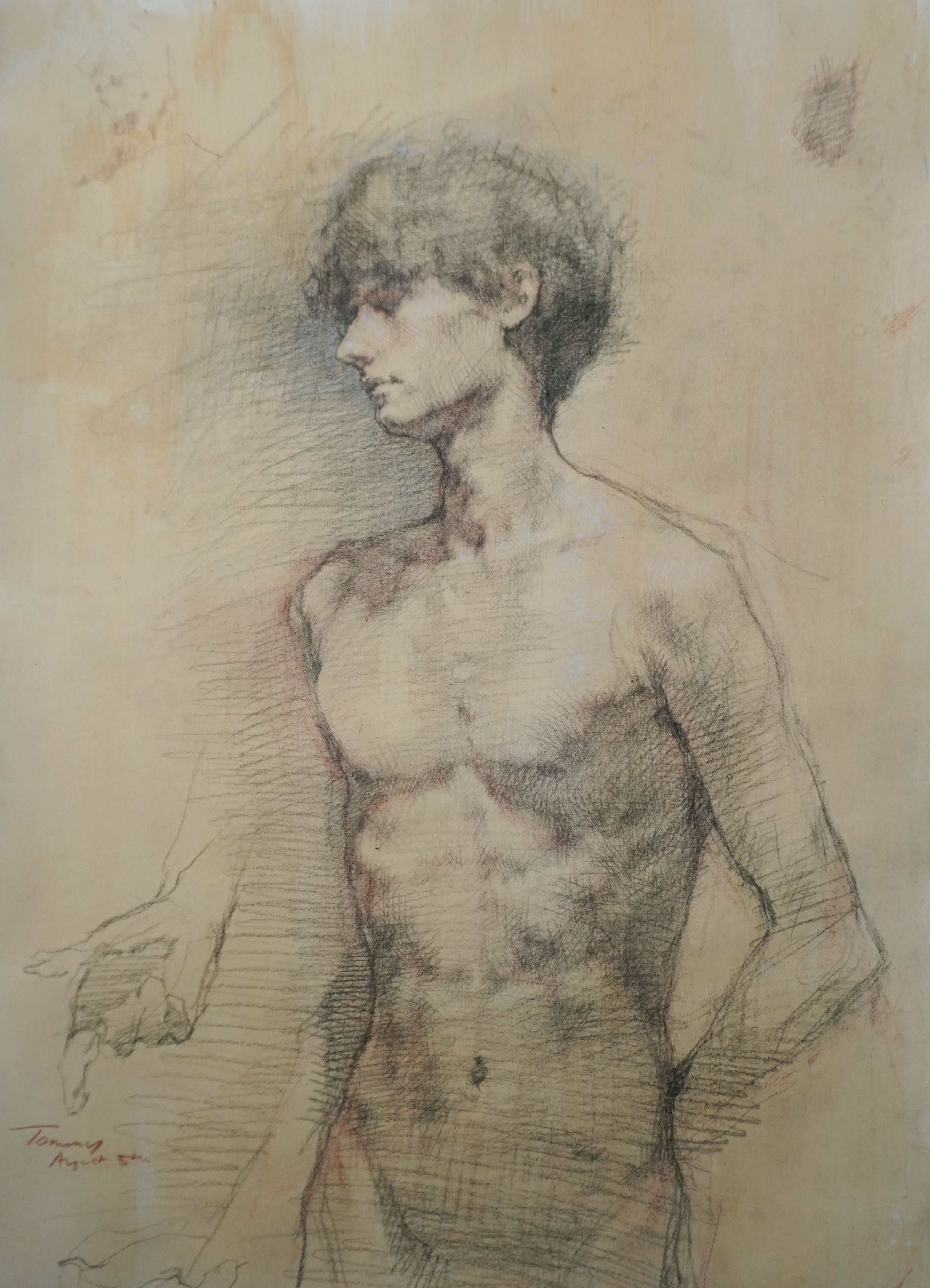 Essex Portrait of Thomas, Pencil on Toned Paper, SOLD