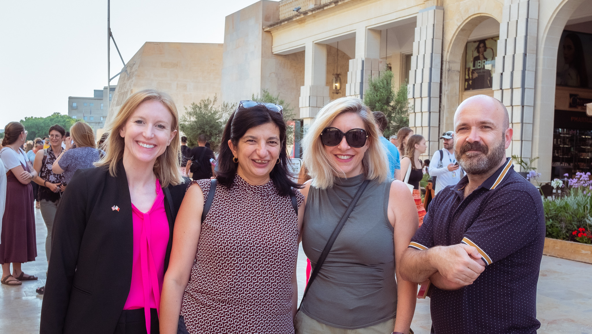 From right: Neil Falzon, Maria Pisani and Katrine Camilleri with US embassy public affairs officer Elizabeth Canellakis. Photo: aditus foundation