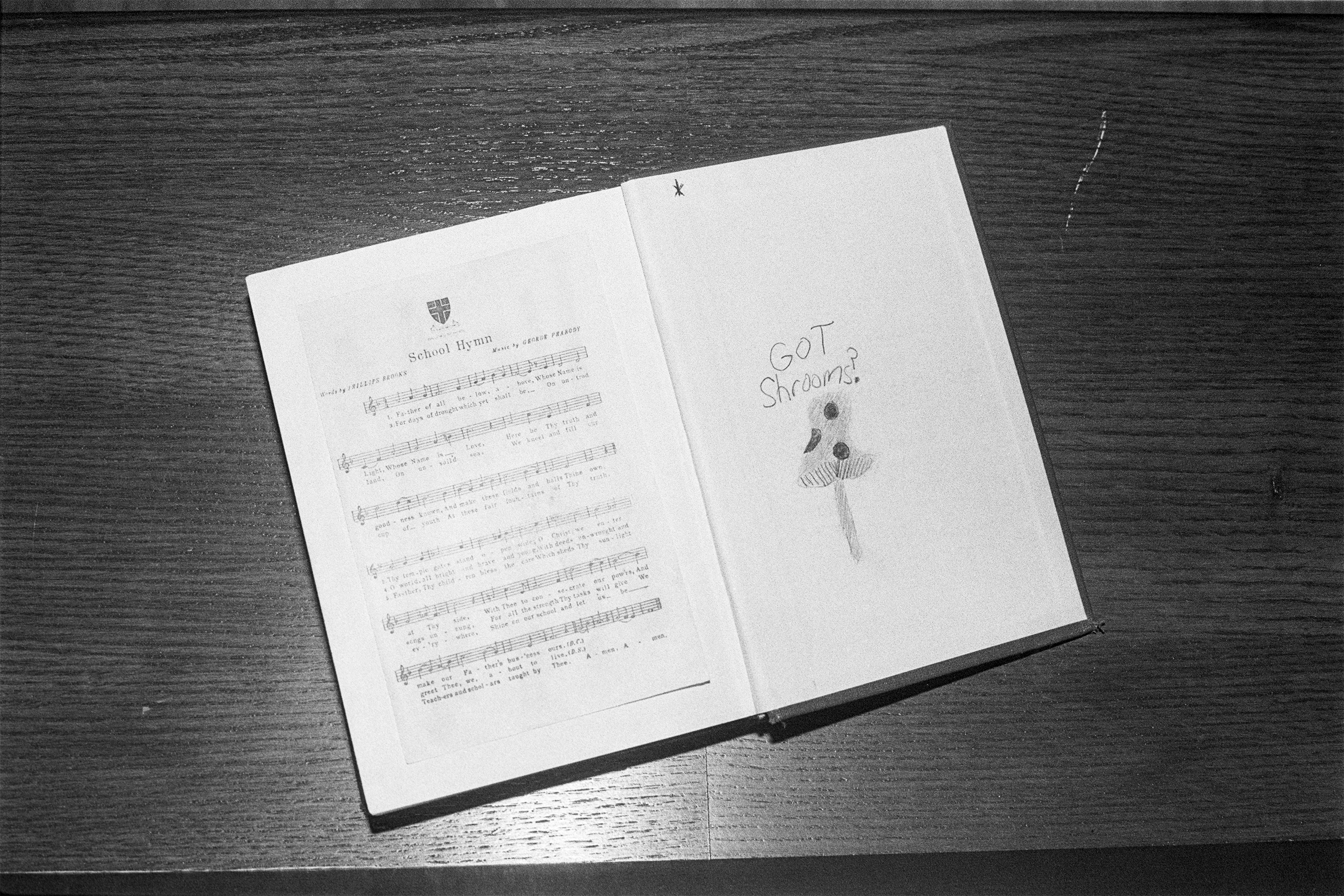 Hymn book, Brooks School. North Andover, Massachusetts, USA, 2021.